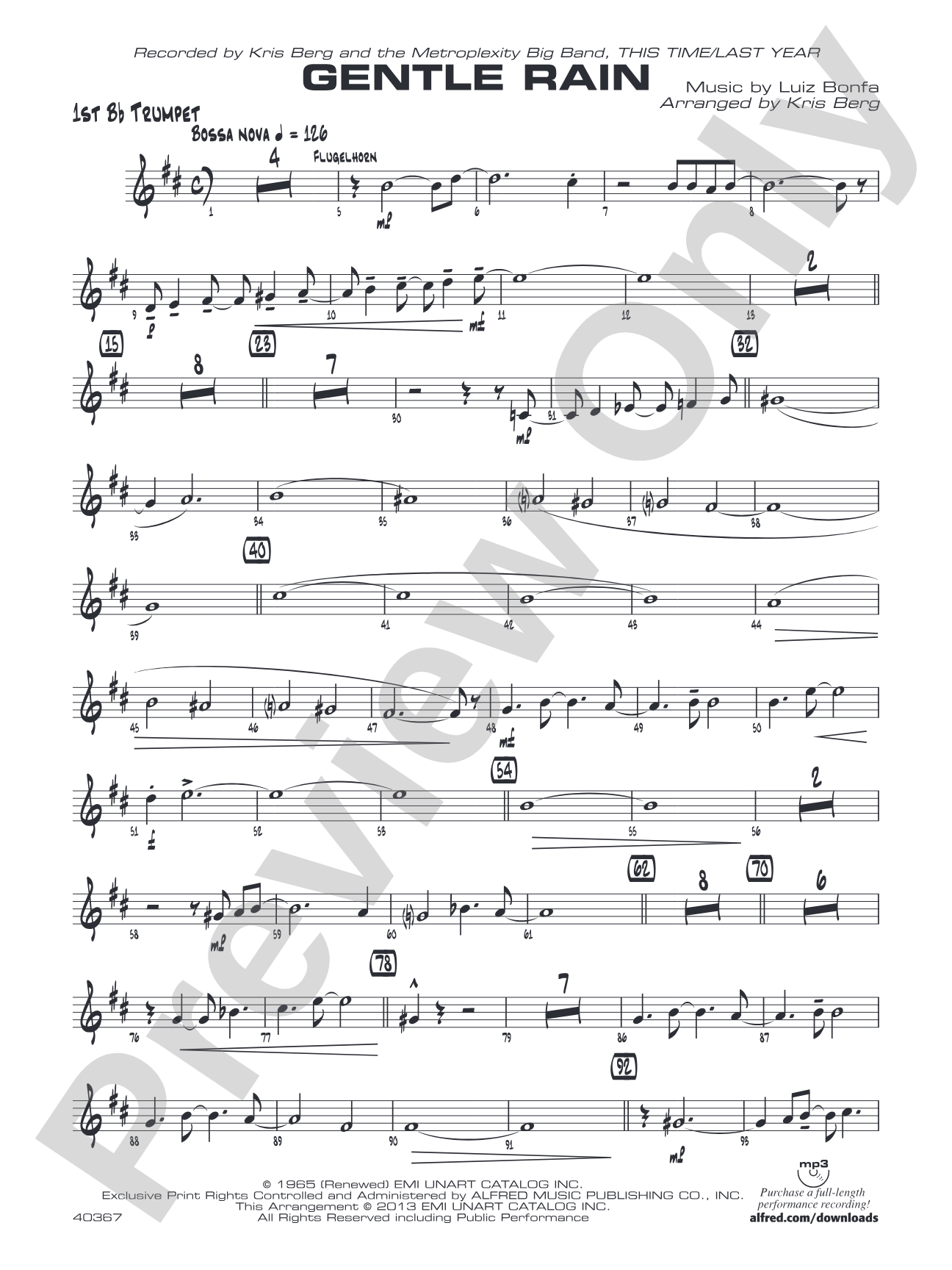 Gentle Rain: 1st B-flat Trumpet