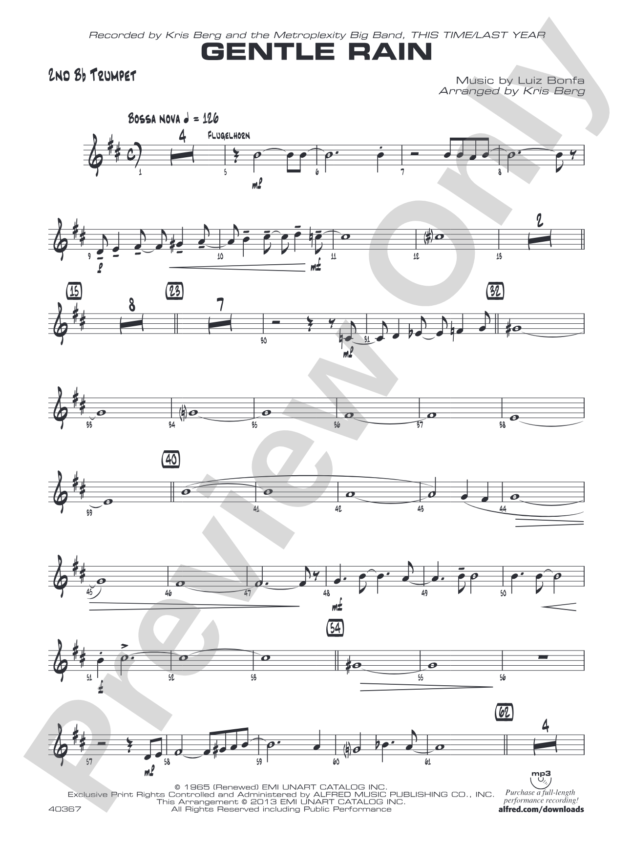 Gentle Rain: 2nd B-flat Trumpet