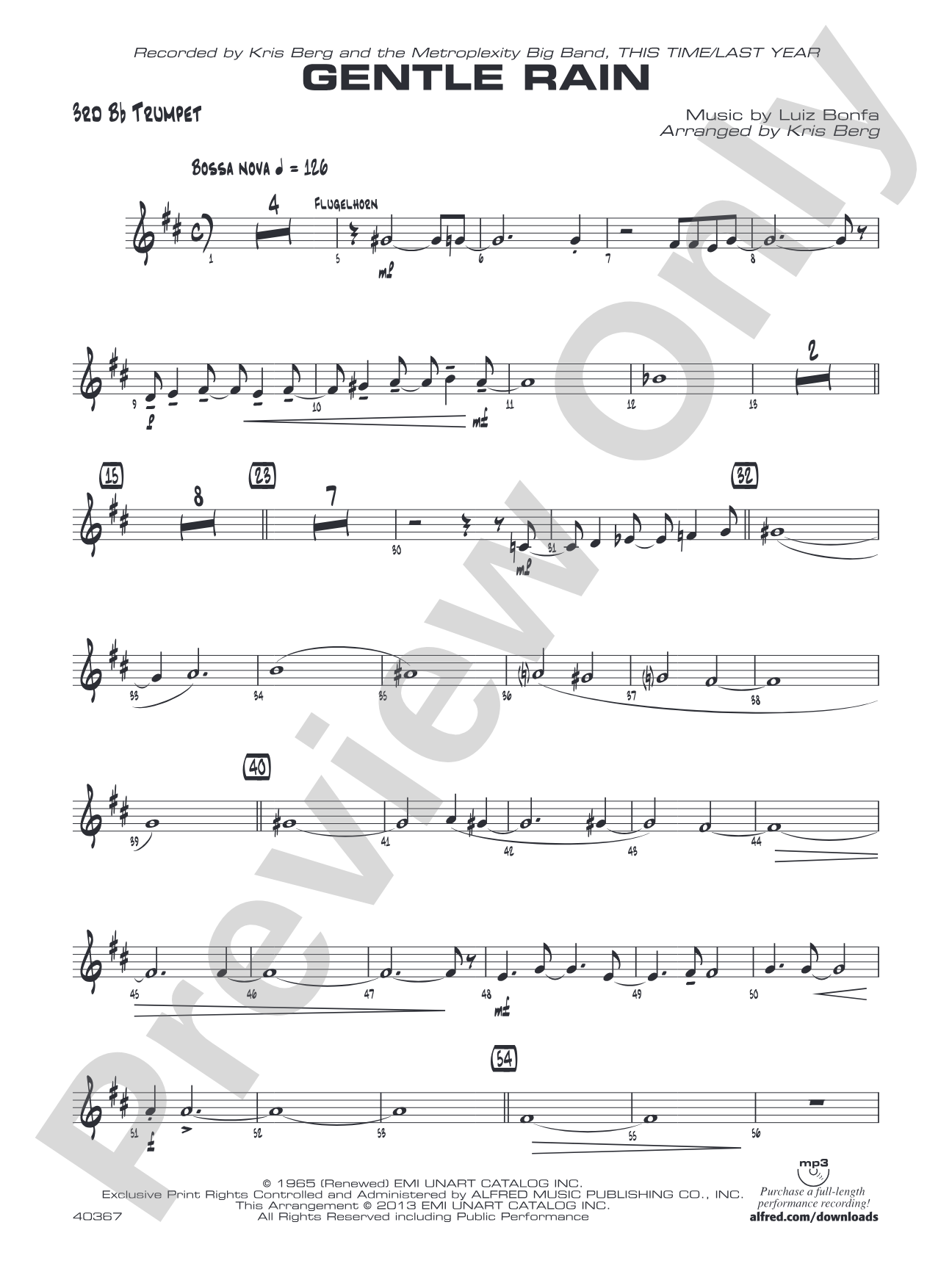 Gentle Rain: 3rd B-flat Trumpet