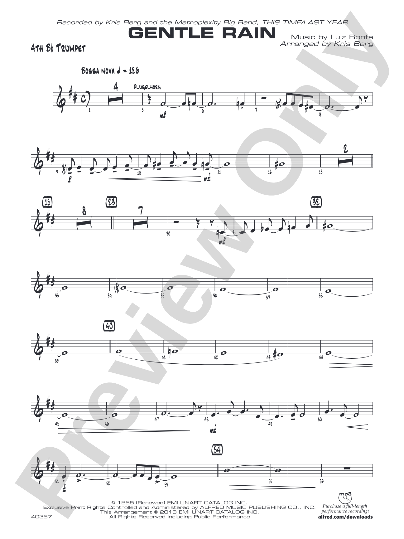 Gentle Rain: 4th B-flat Trumpet