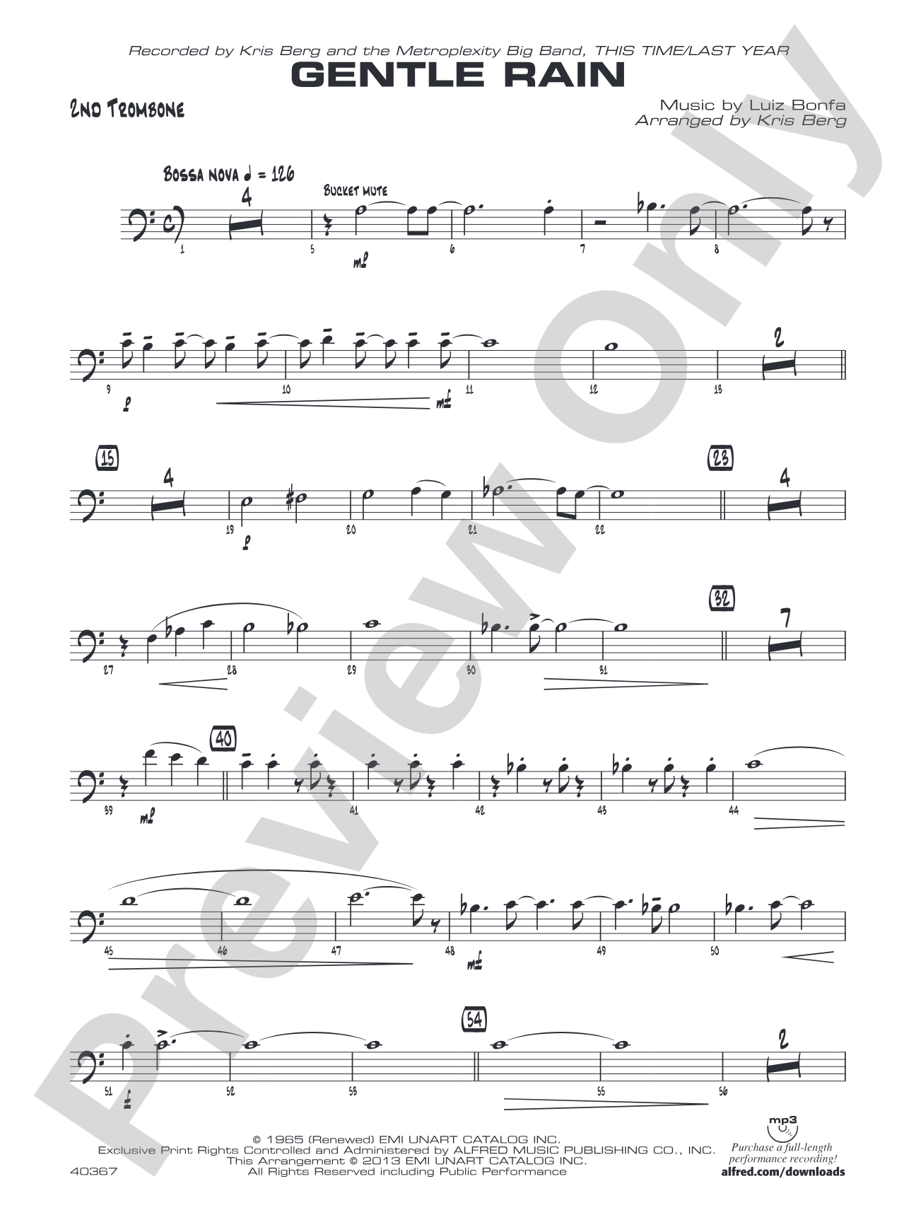 Gentle Rain: 2nd Trombone