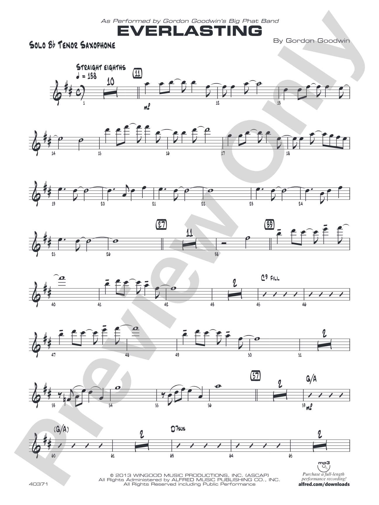 Everlasting: Solo Bb Tenor Sax