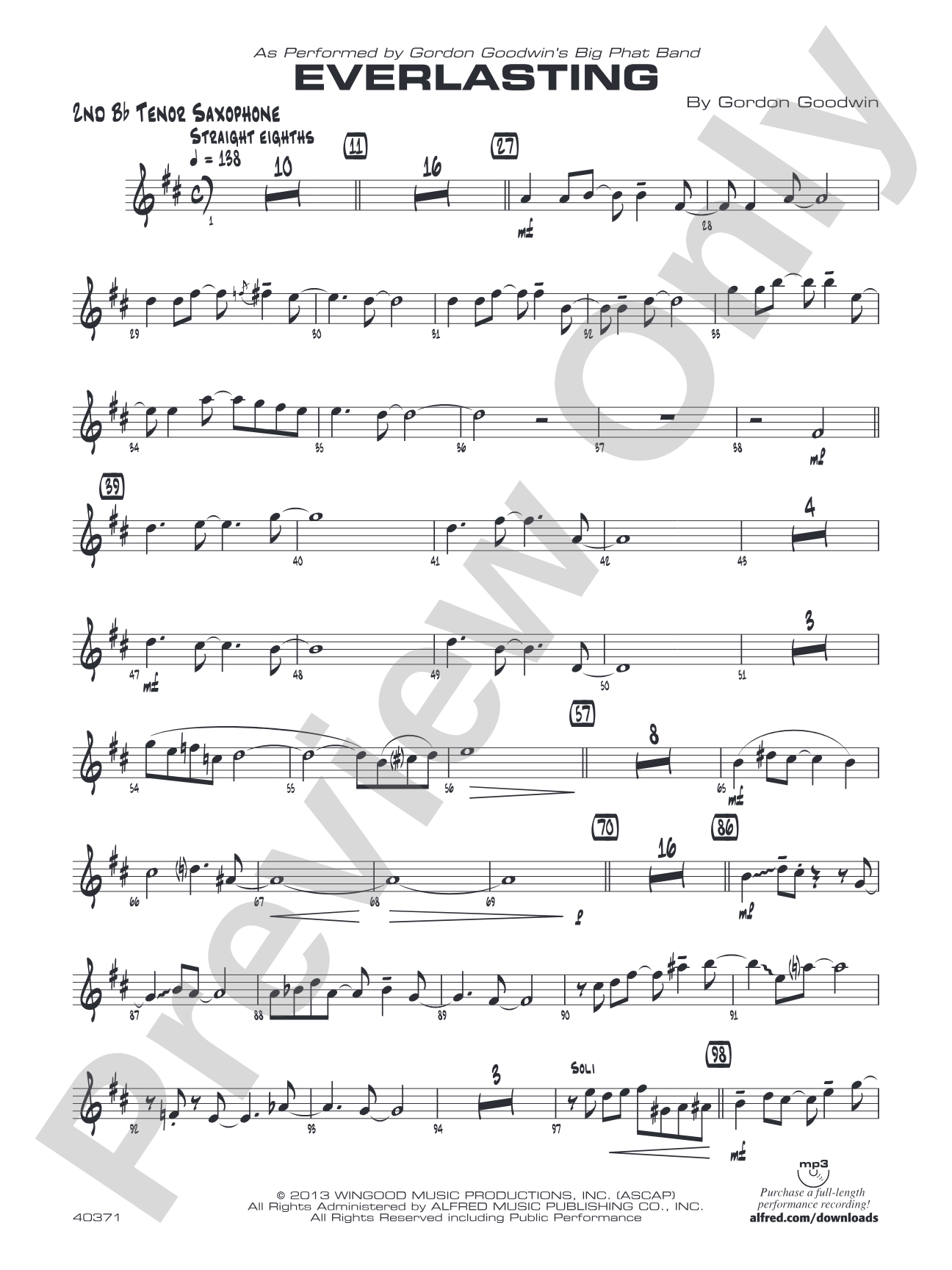 Everlasting: 2nd B-flat Tenor Saxophone
