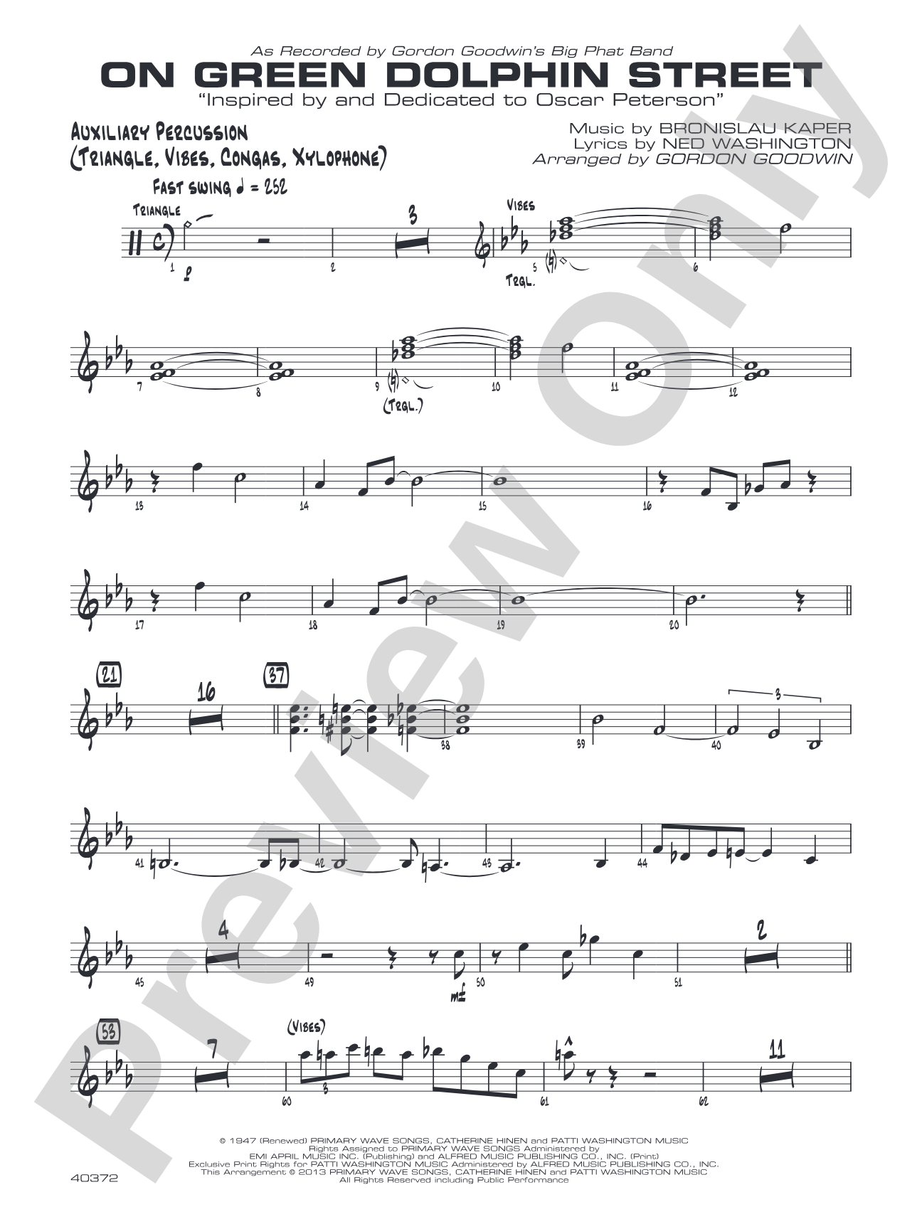 On Green Dolphin Street: Auxiliary Percussion