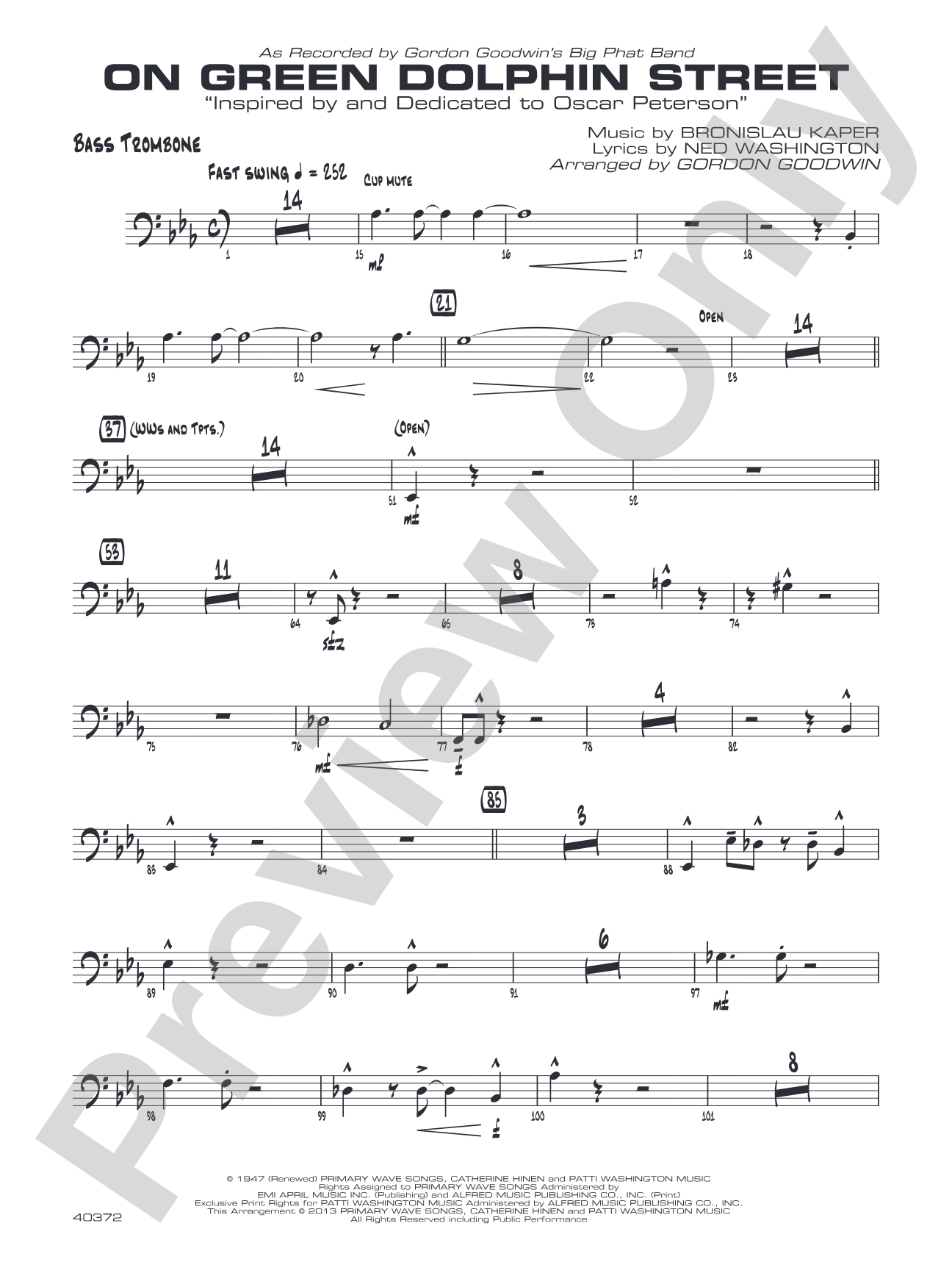 On Green Dolphin Street: Bass Trombone