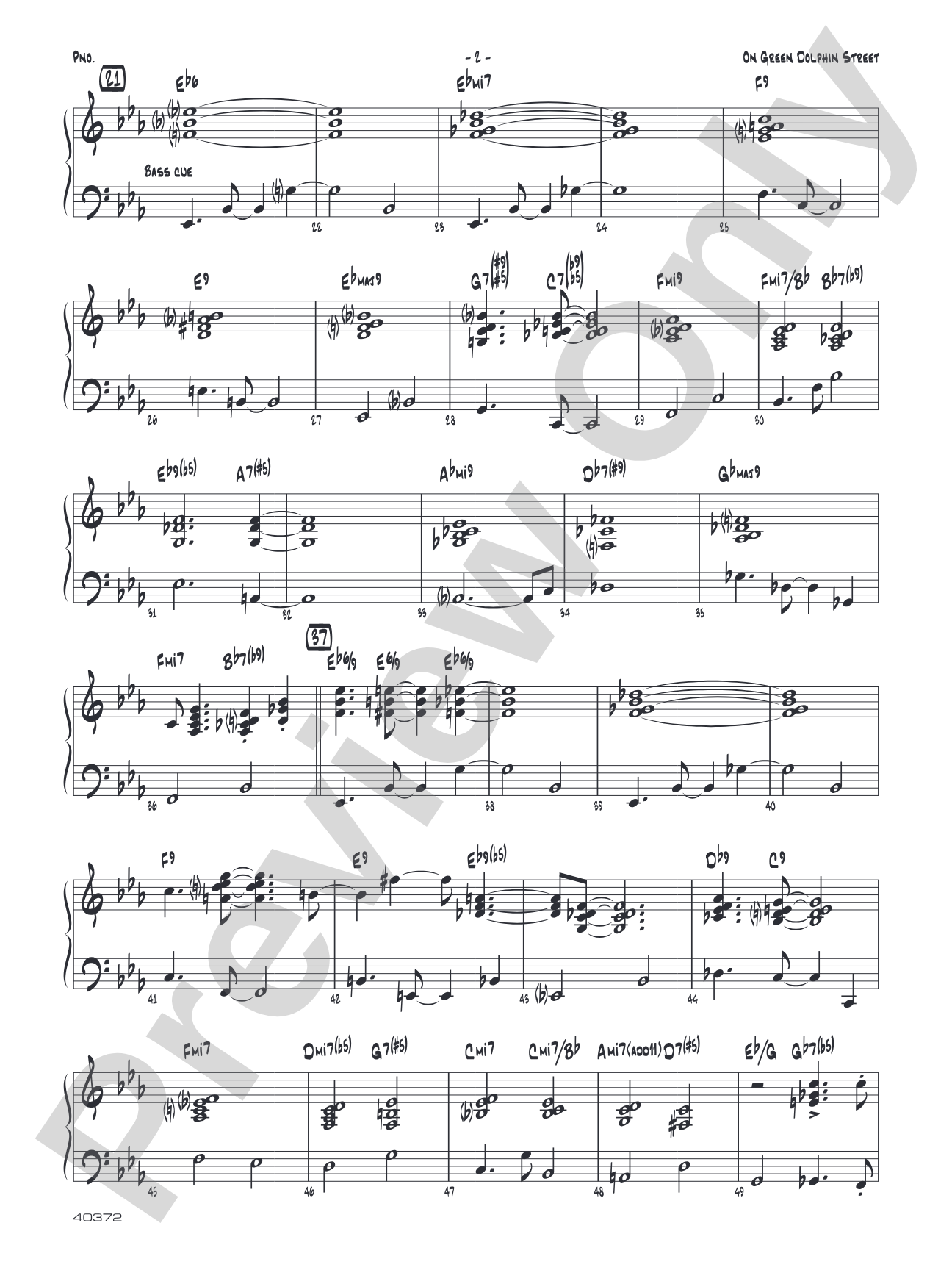 On Green Dolphin Street: Piano Accompaniment