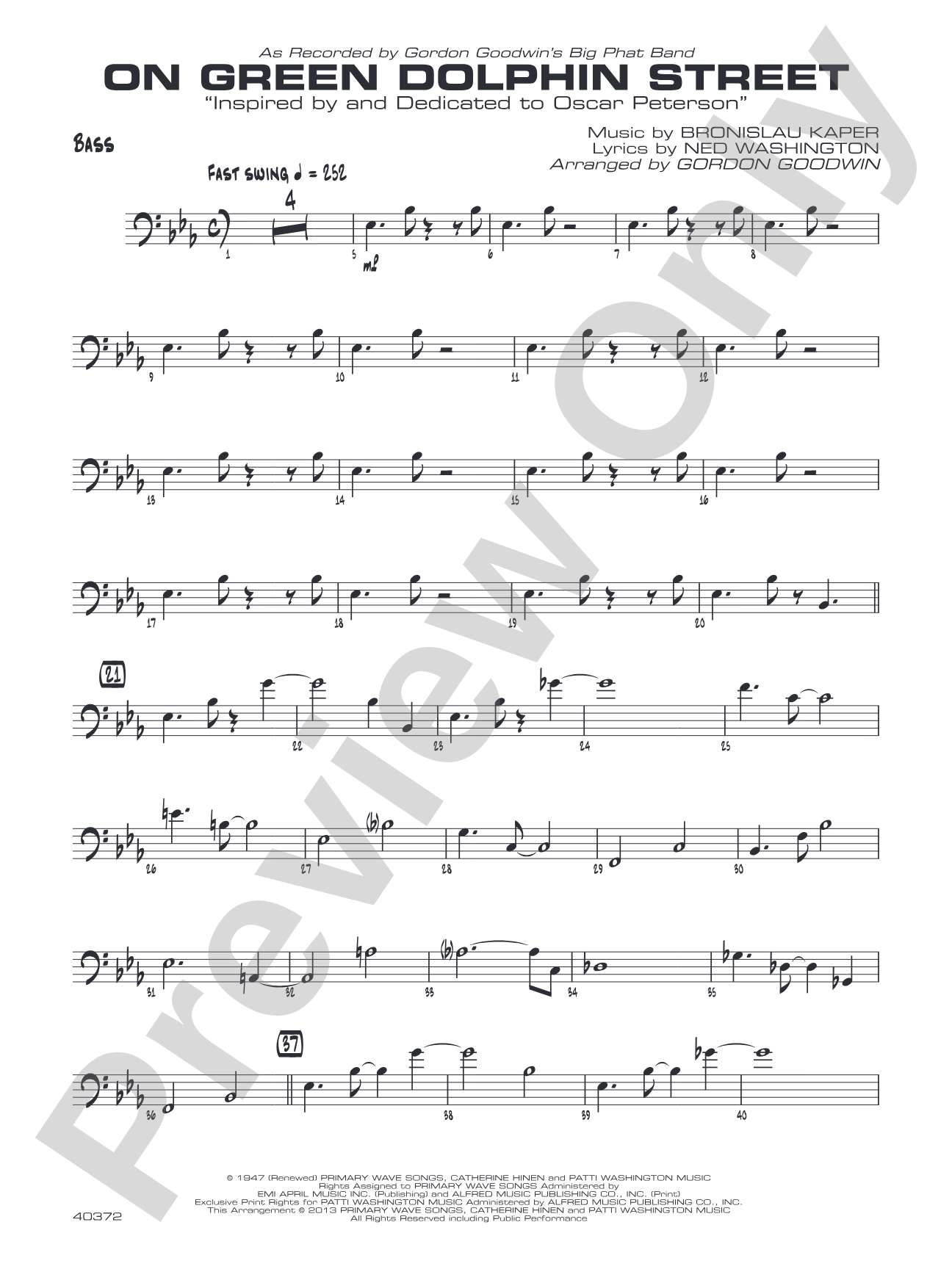 On Green Dolphin Street: String Bass