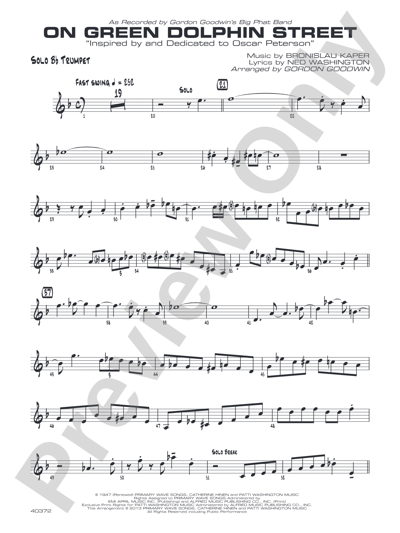 On Green Dolphin Street: Solo Trumpet