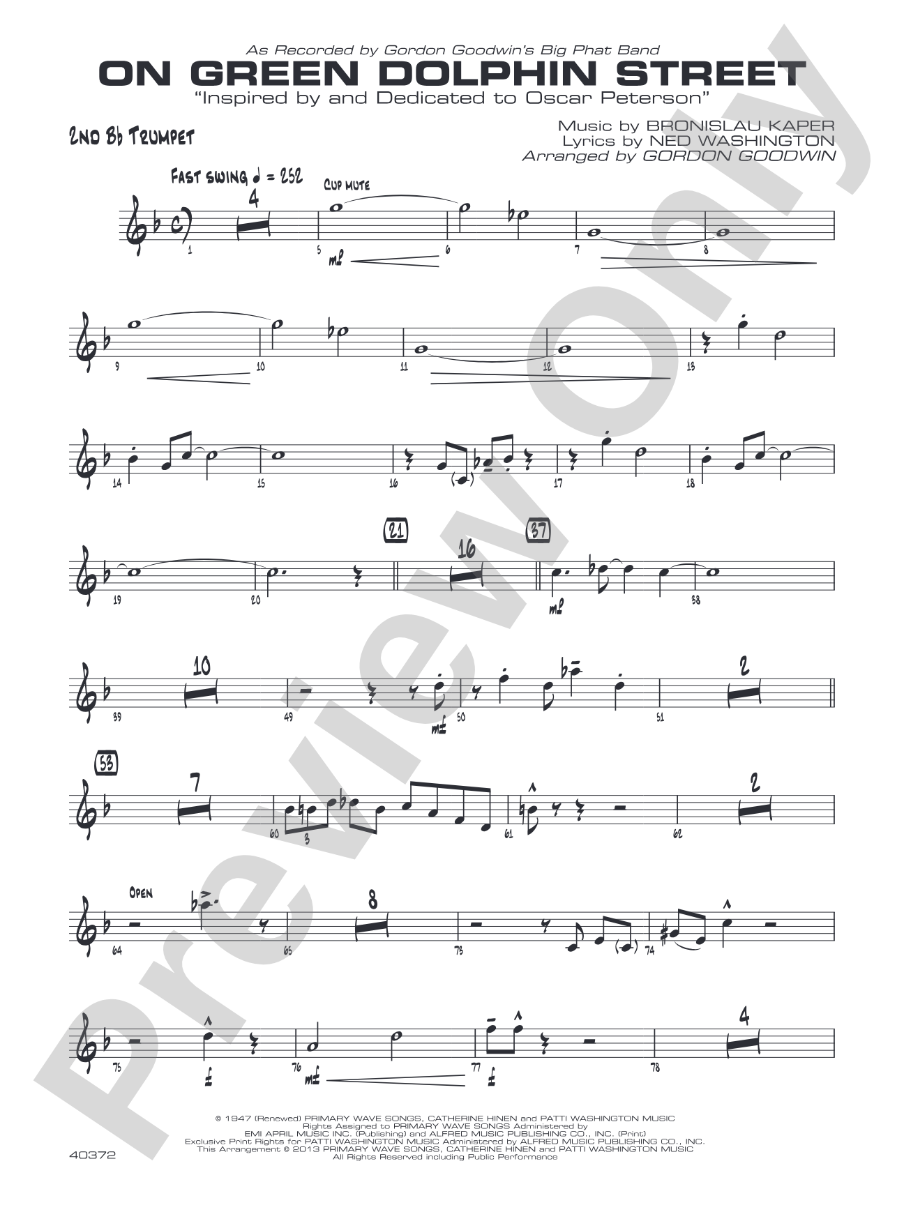 On Green Dolphin Street: 2nd B-flat Trumpet