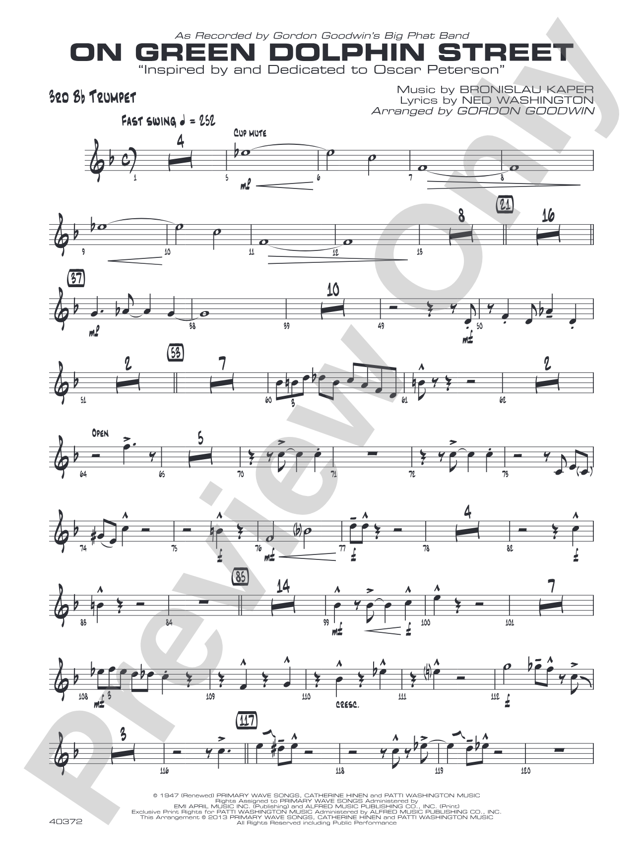 On Green Dolphin Street: 3rd B-flat Trumpet