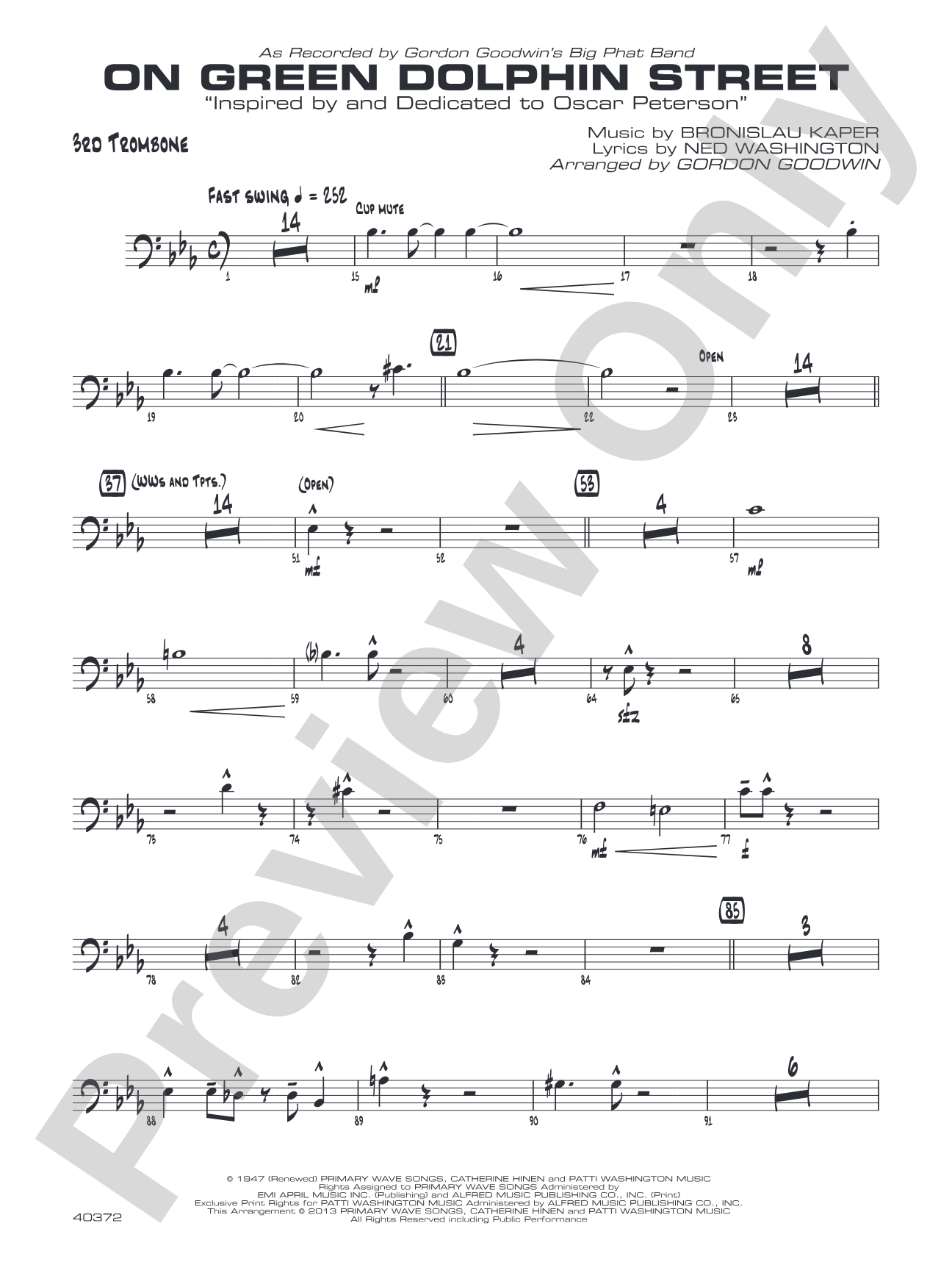 On Green Dolphin Street: 3rd Trombone