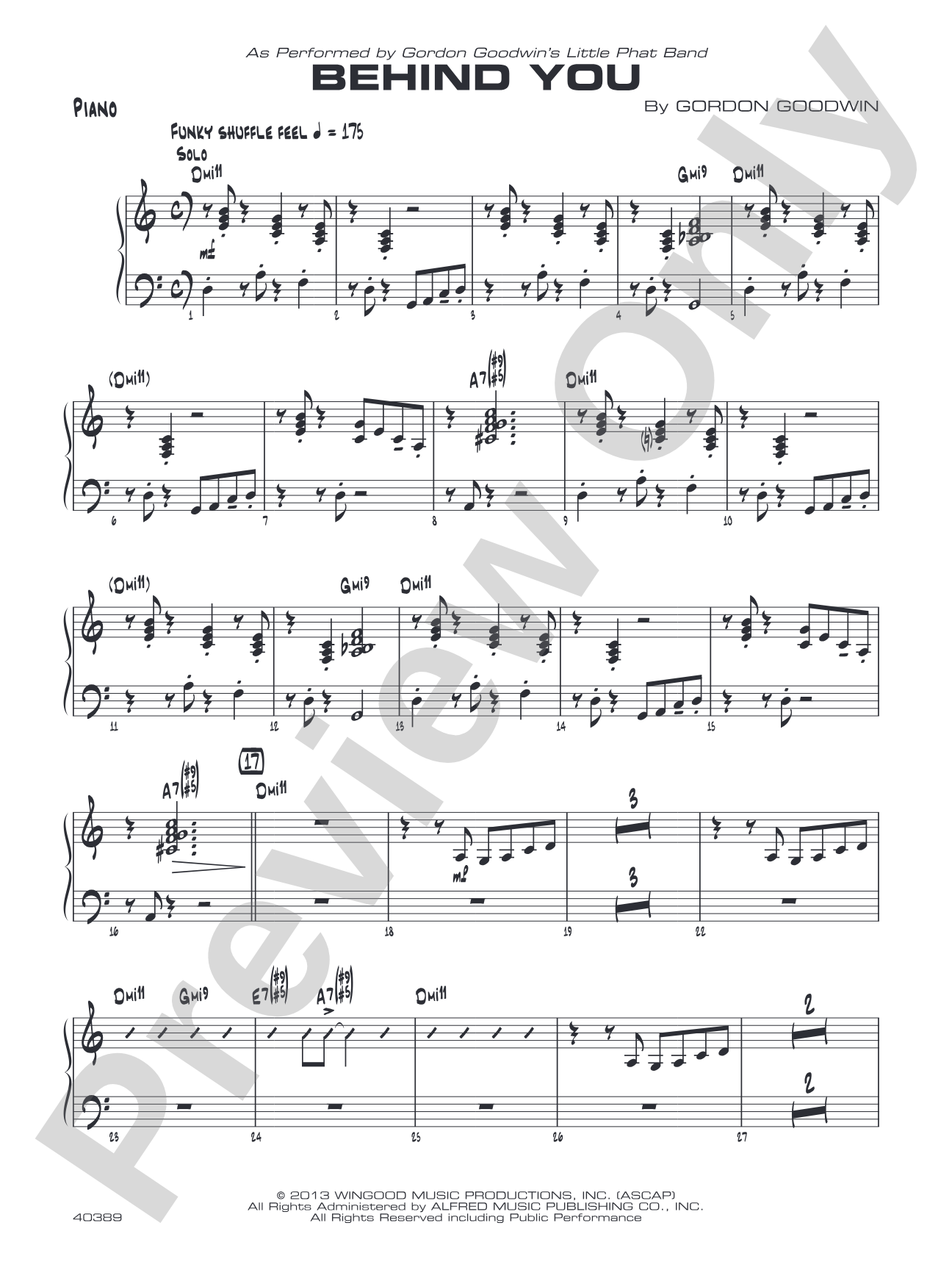 Behind You: Piano Accompaniment