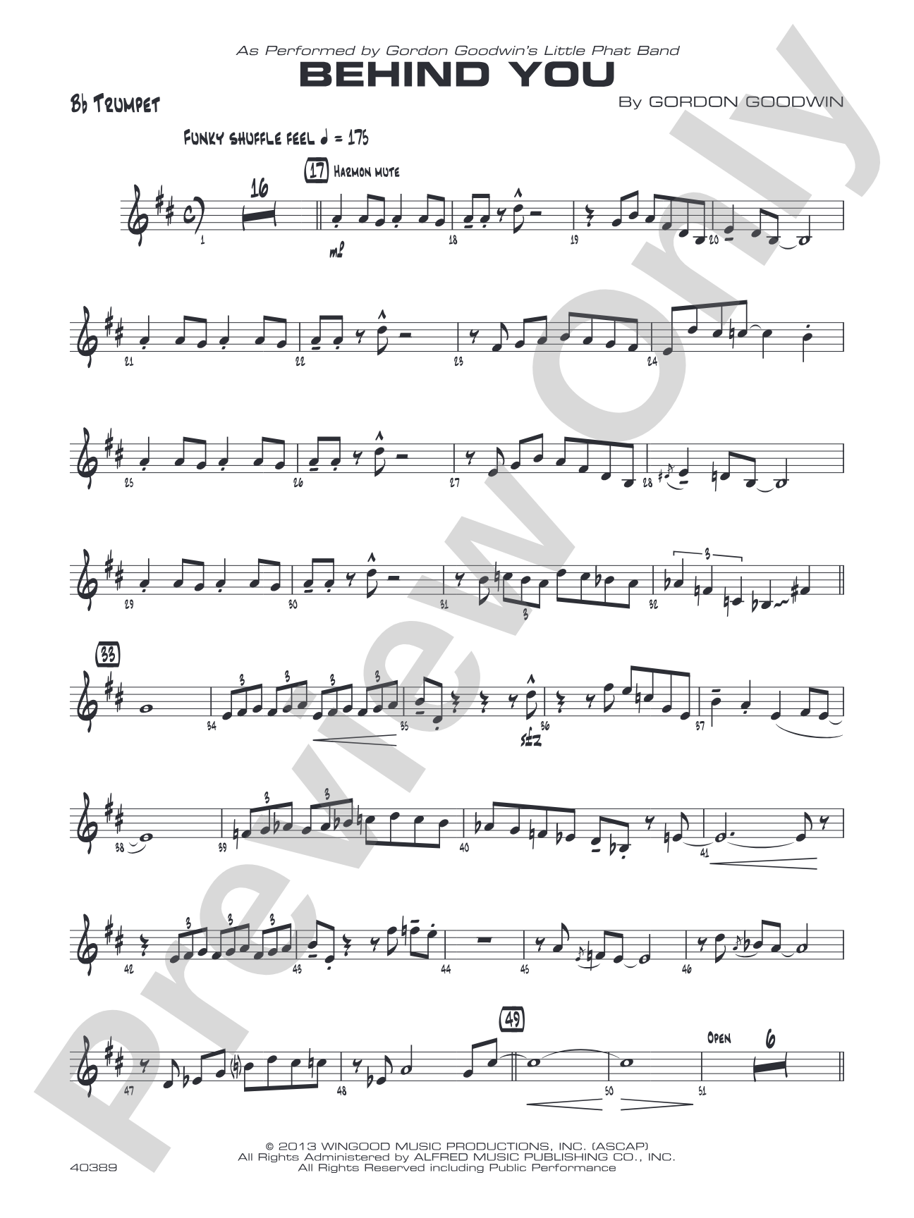 Behind You: 1st B-flat Trumpet