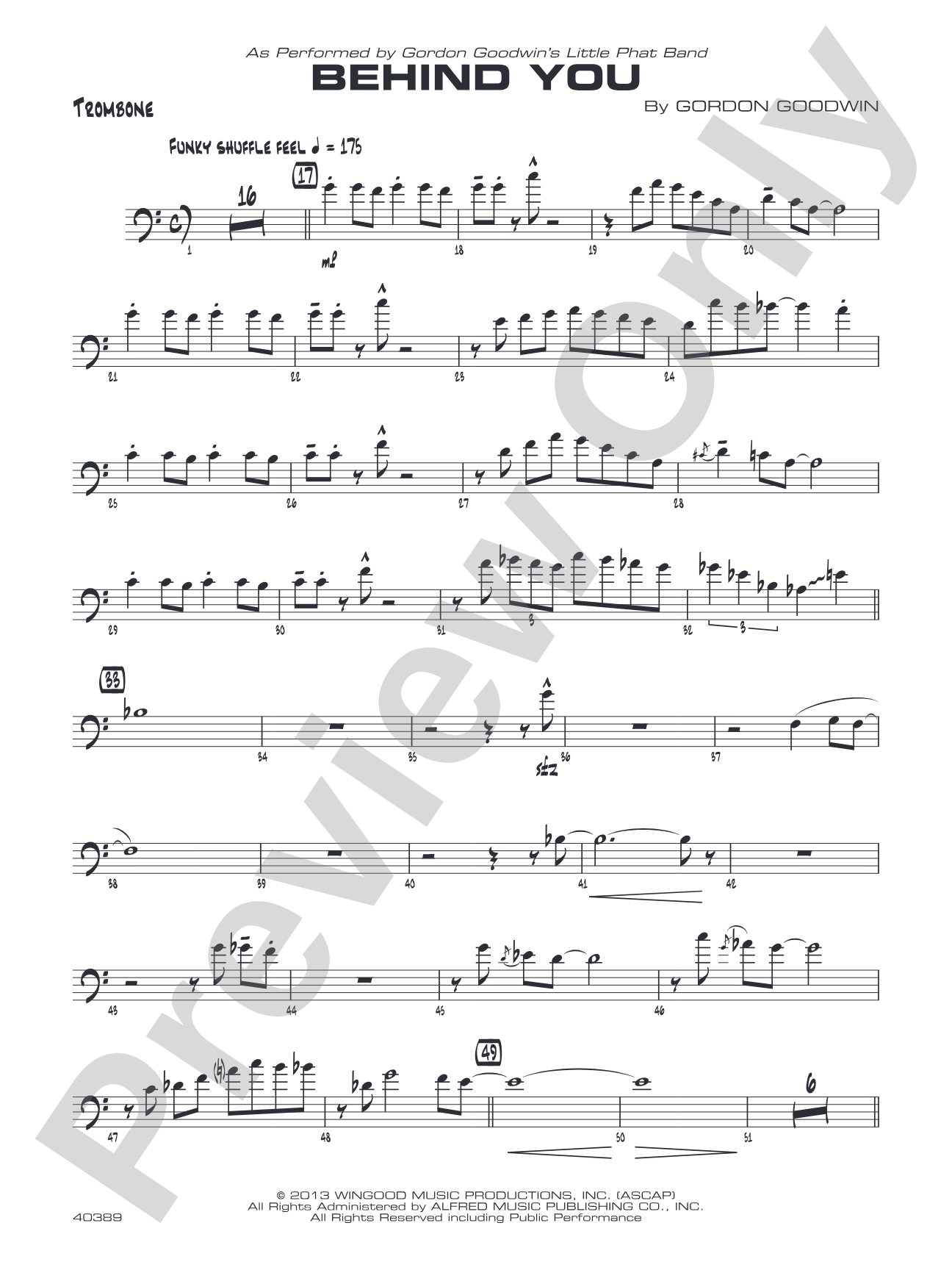 Behind You: 1st Trombone