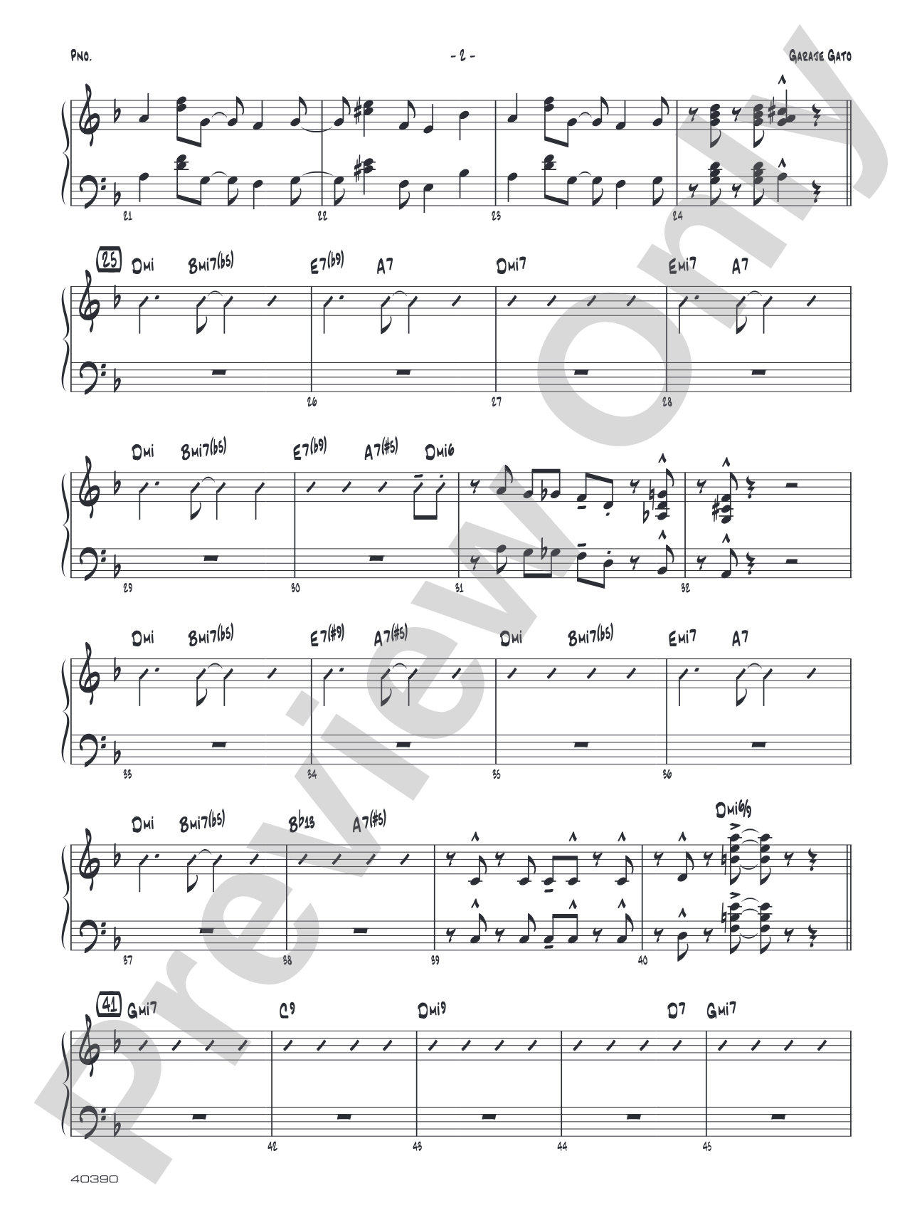Garaje Gato: Piano Accompaniment