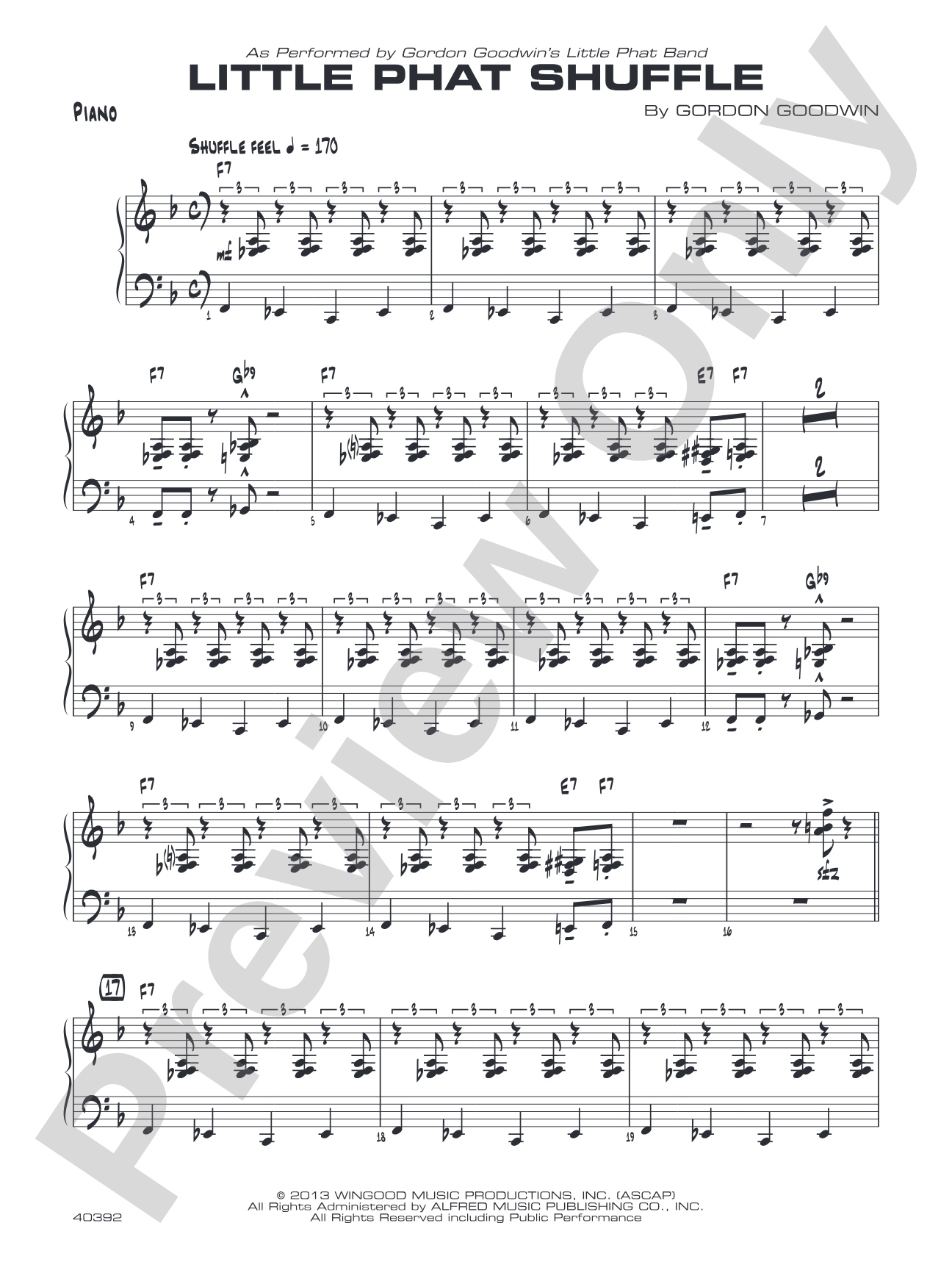 Little Phat Shuffle: Piano Accompaniment