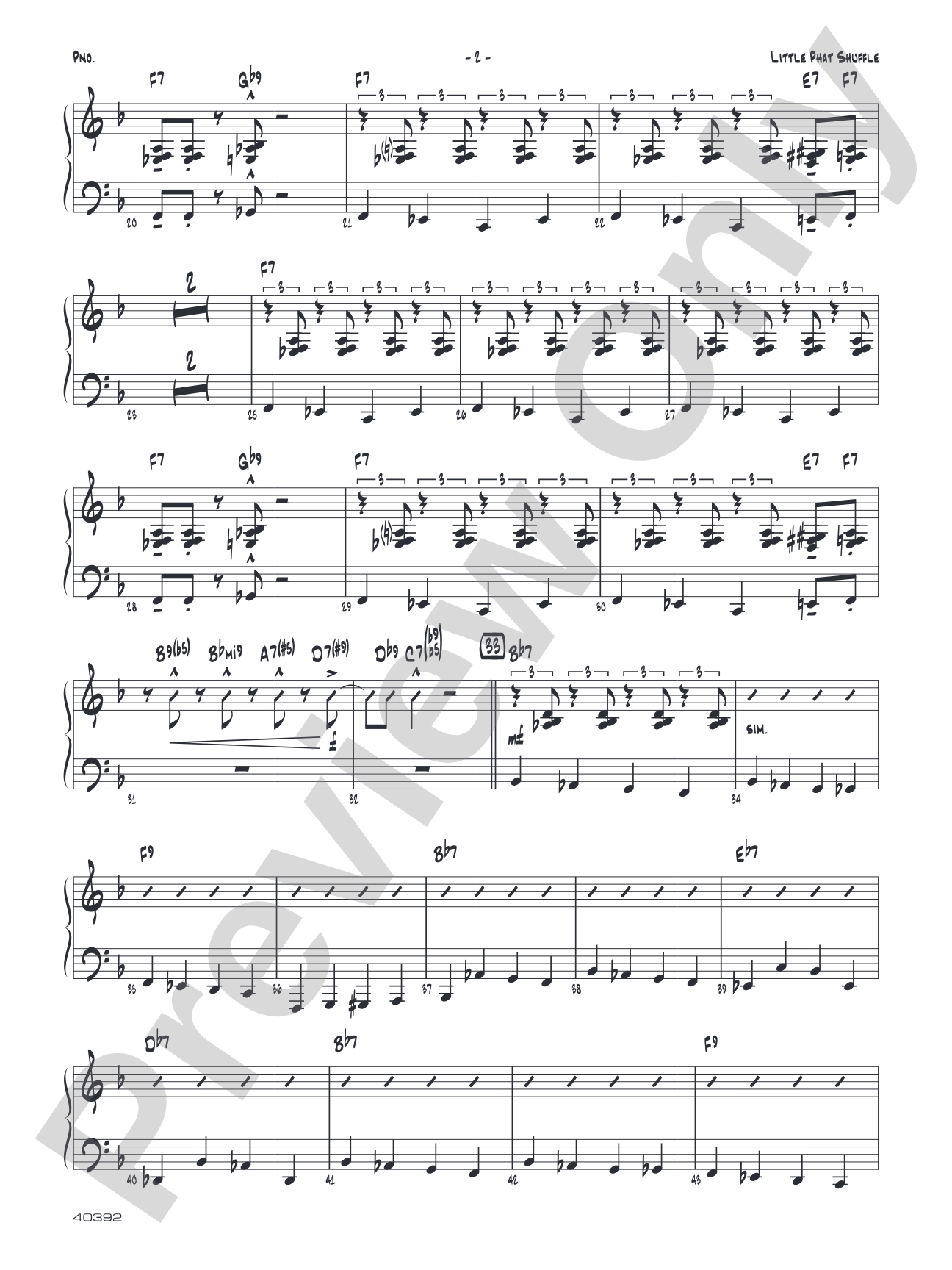 Little Phat Shuffle: Piano Accompaniment