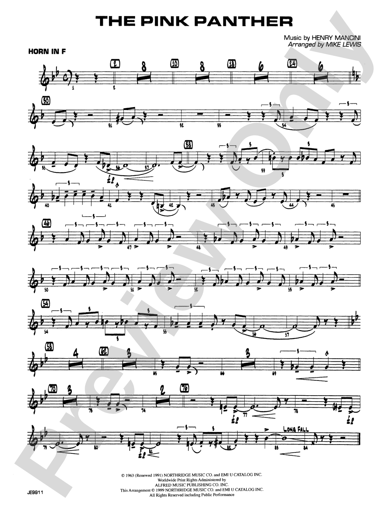 The Pink Panther: 1st F Horn