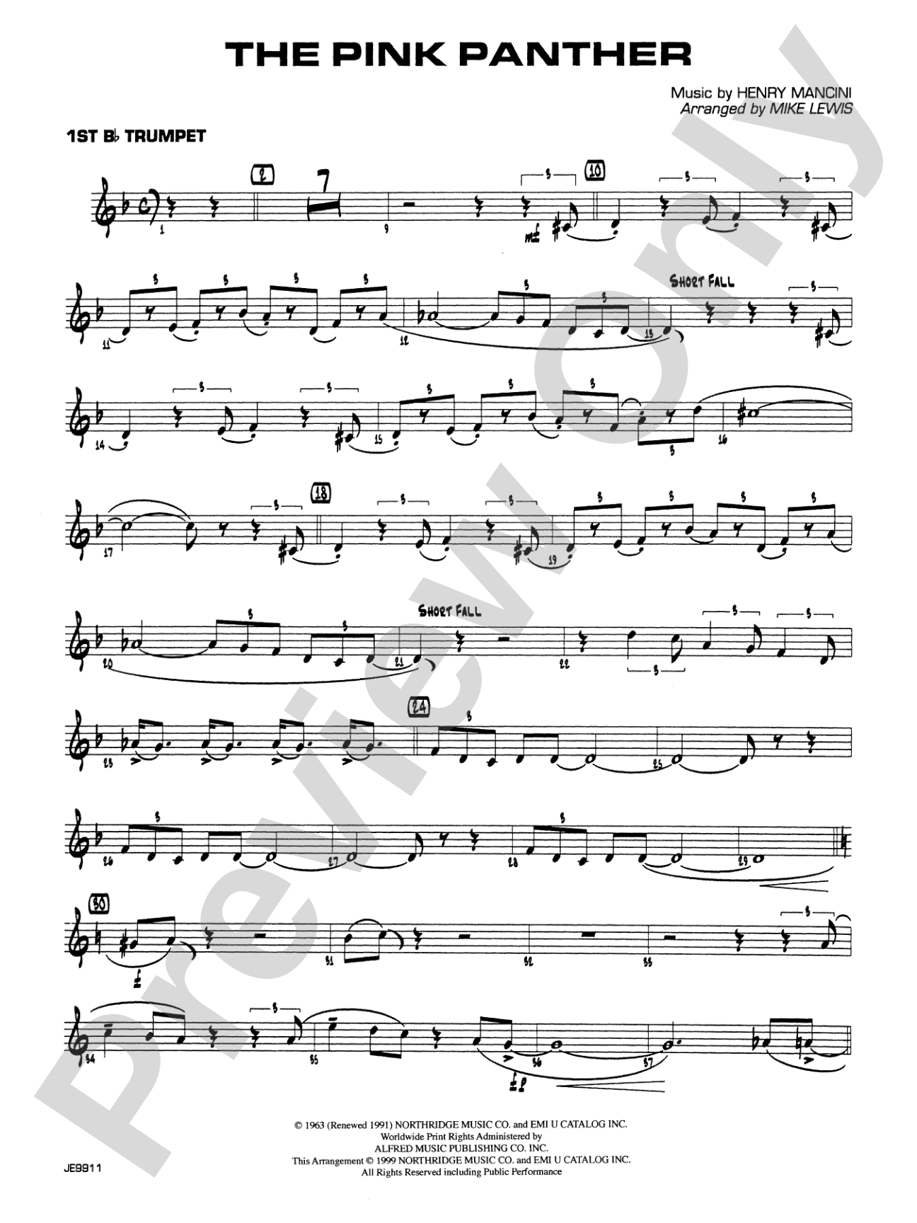 The Pink Panther: 1st B-flat Trumpet