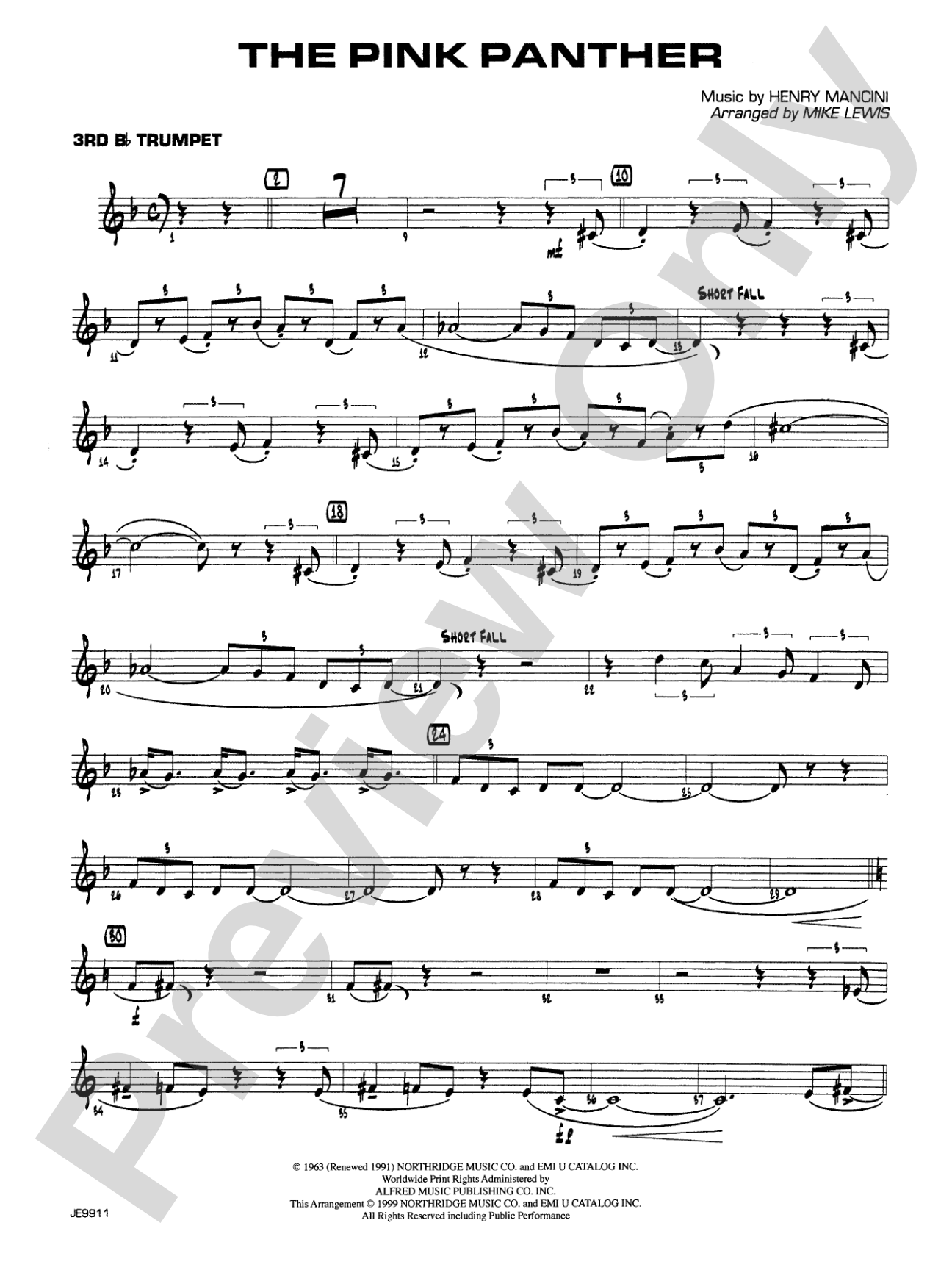 The Pink Panther: 3rd B-flat Trumpet