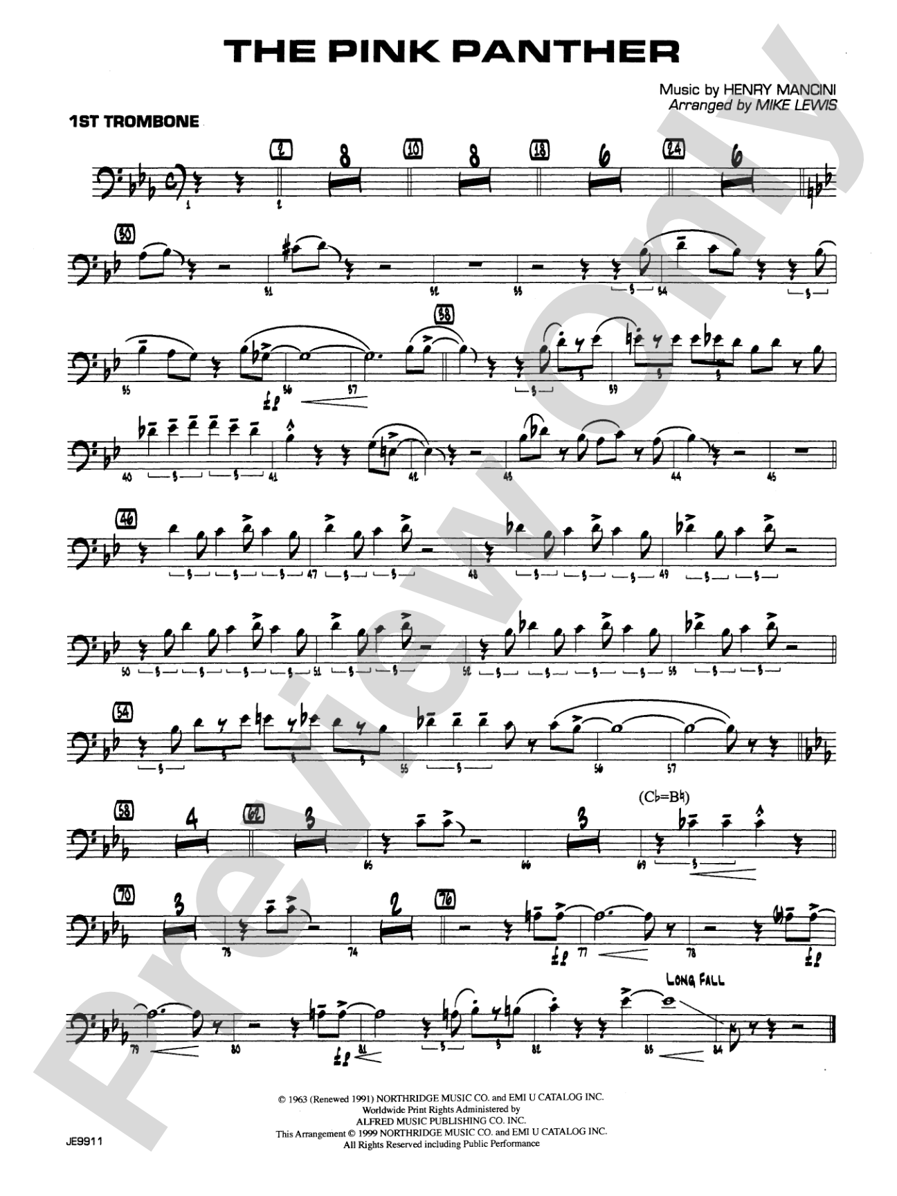 The Pink Panther: 1st Trombone