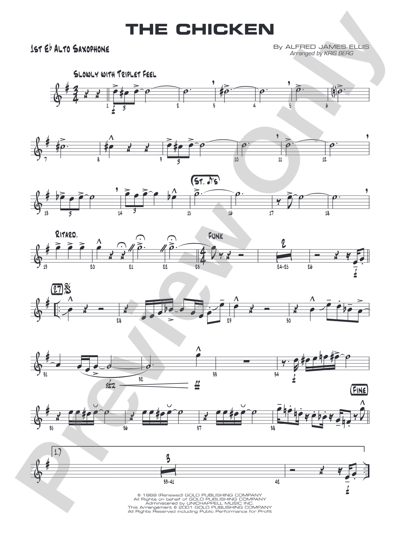 The Chicken: E-flat Alto Saxophone