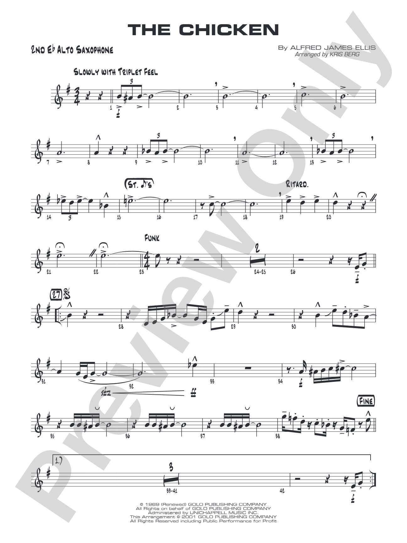 The Chicken: 2nd E-flat Alto Saxophone