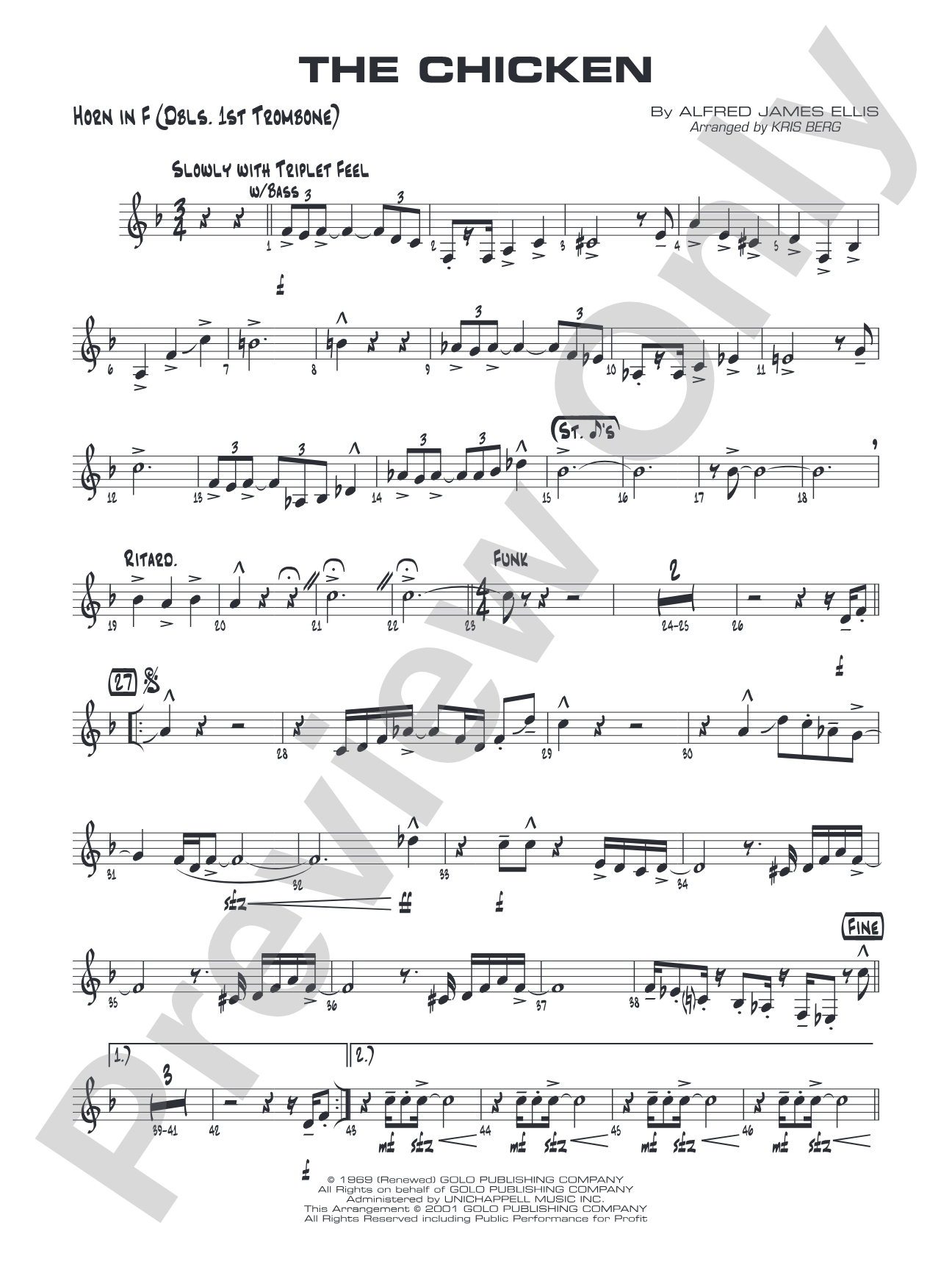 The Chicken: 1st F Horn