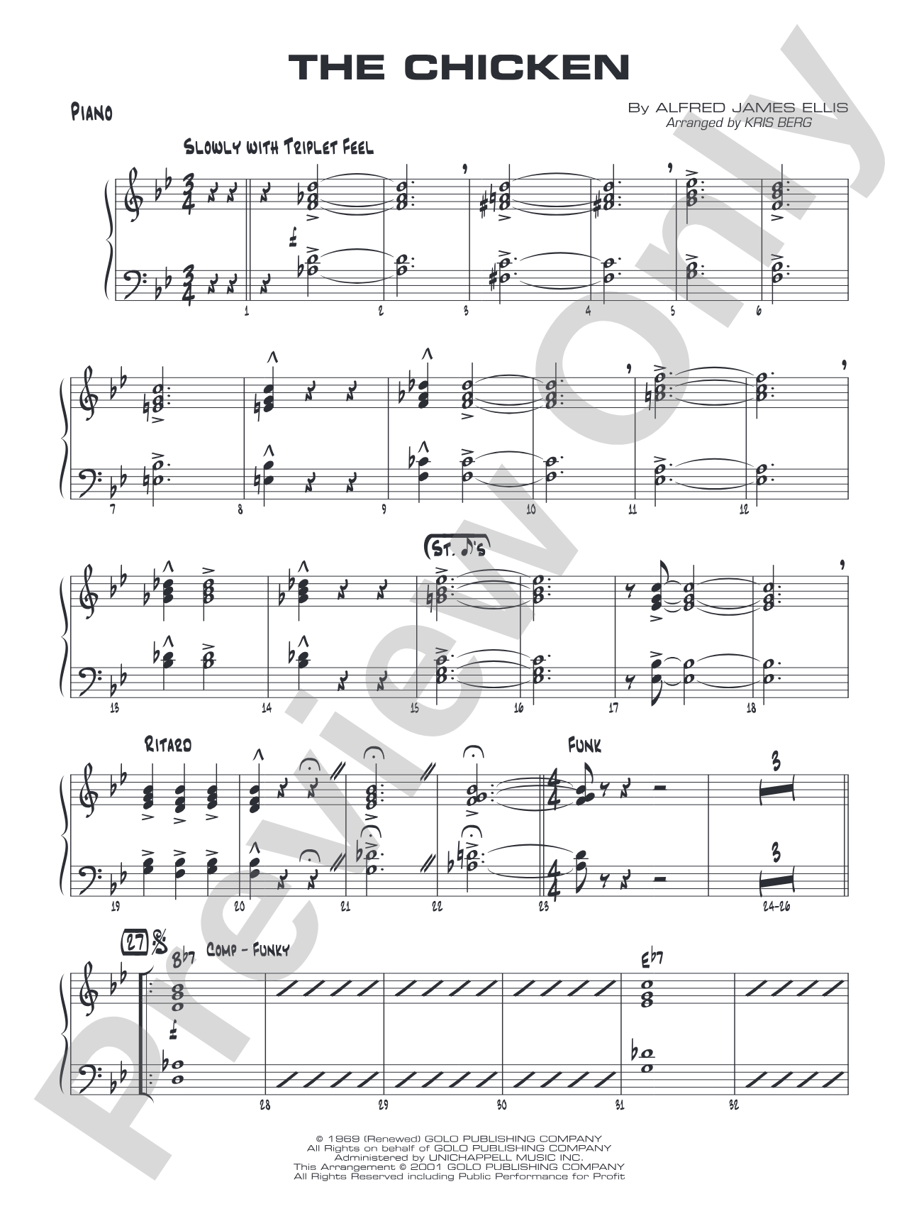 The Chicken: Piano Accompaniment