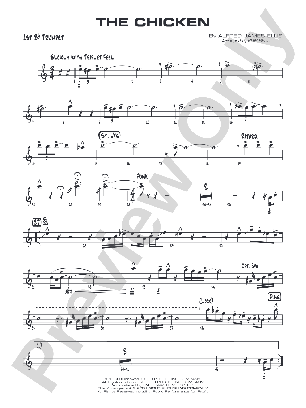 The Chicken: 1st B-flat Trumpet