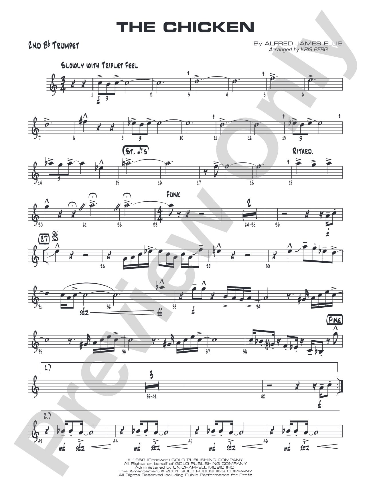 The Chicken: 2nd B-flat Trumpet