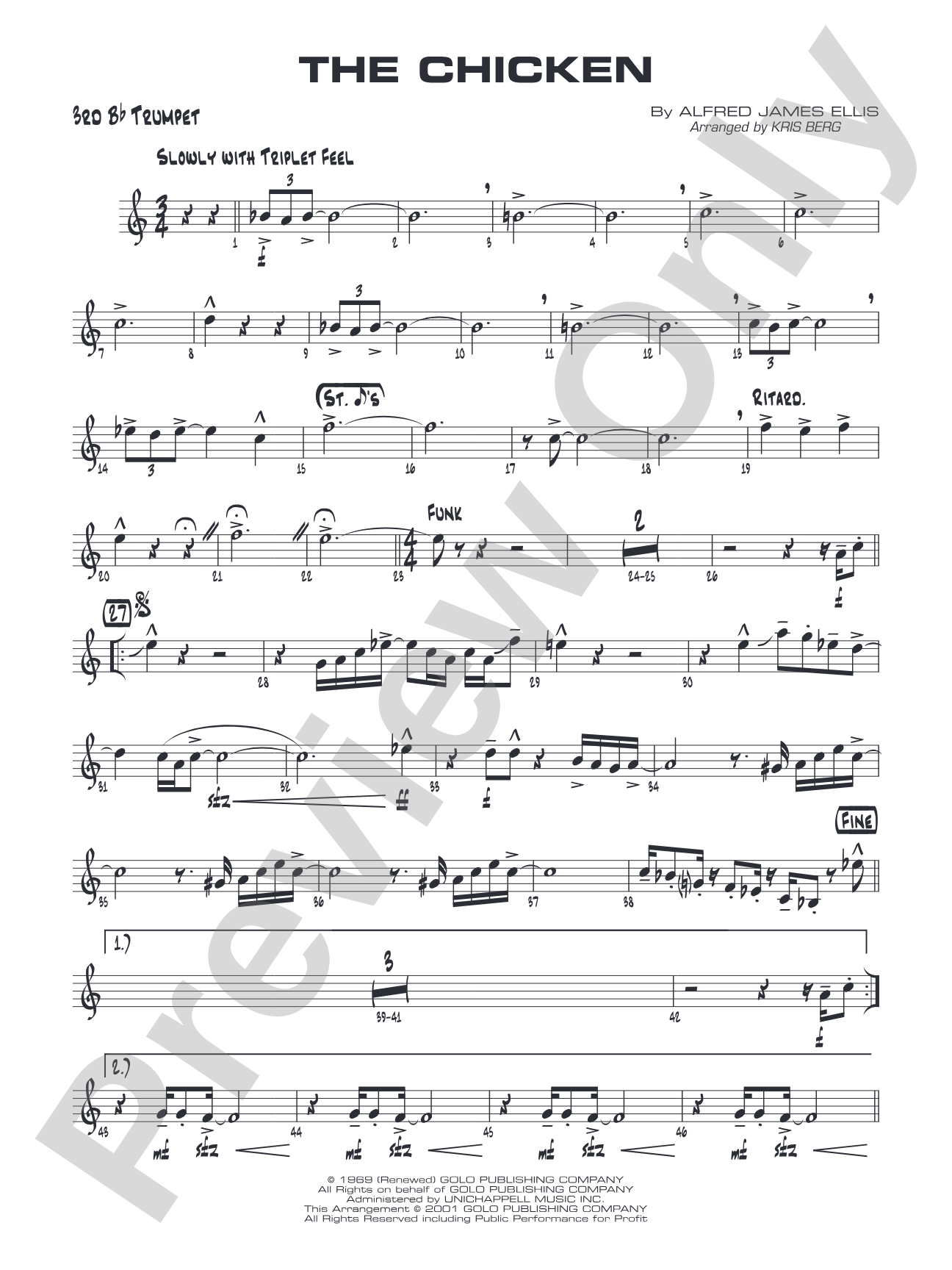 The Chicken: 3rd B-flat Trumpet