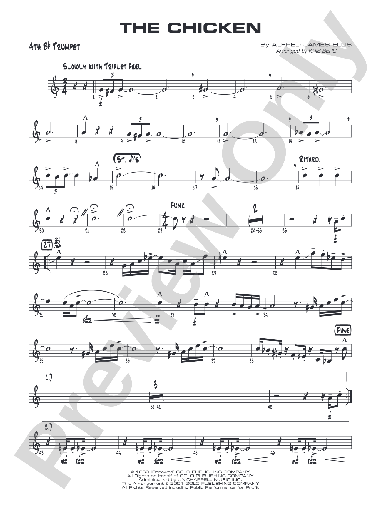 The Chicken: 4th B-flat Trumpet