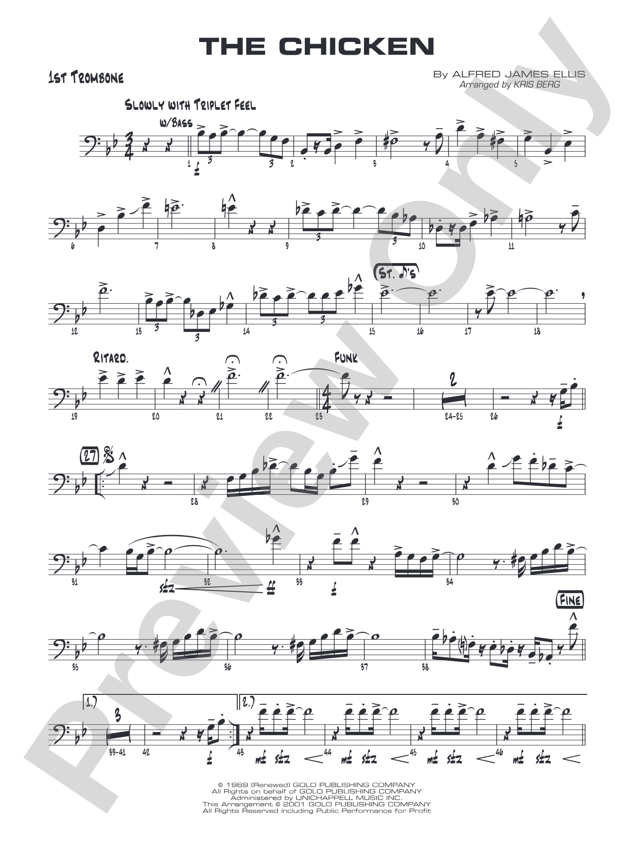 The Chicken: 1st Trombone