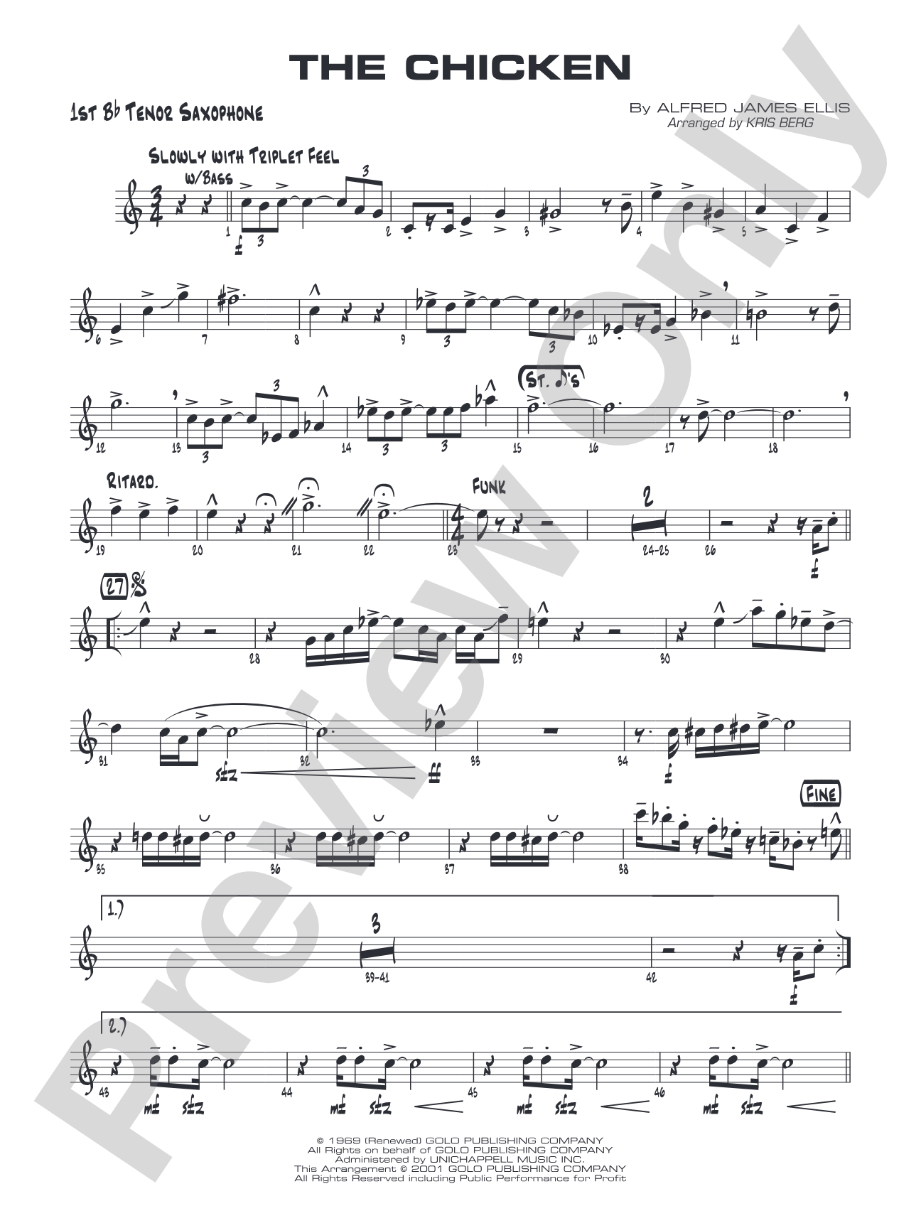 The Chicken: B-flat Tenor Saxophone