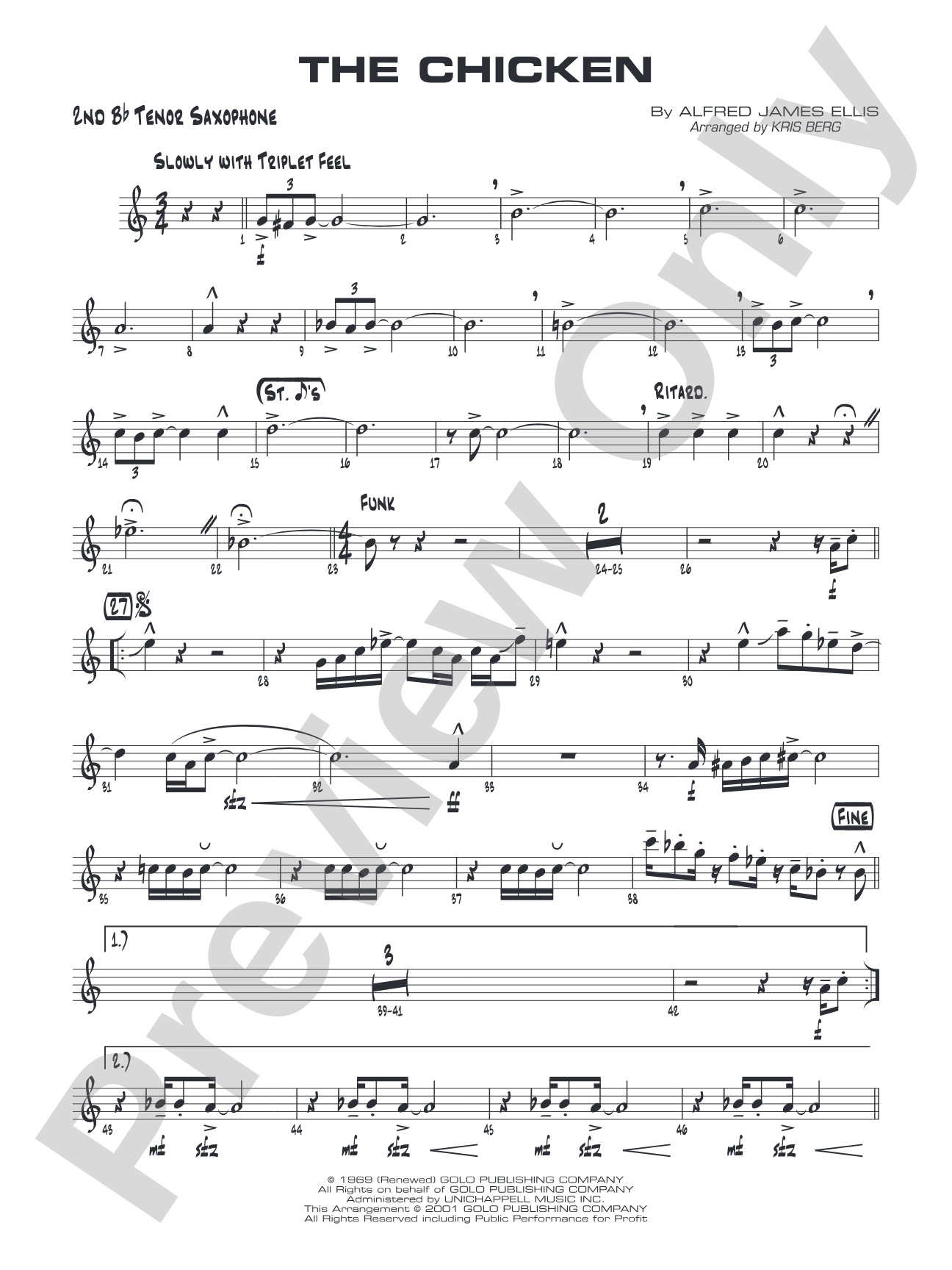 The Chicken: 2nd B-flat Tenor Saxophone