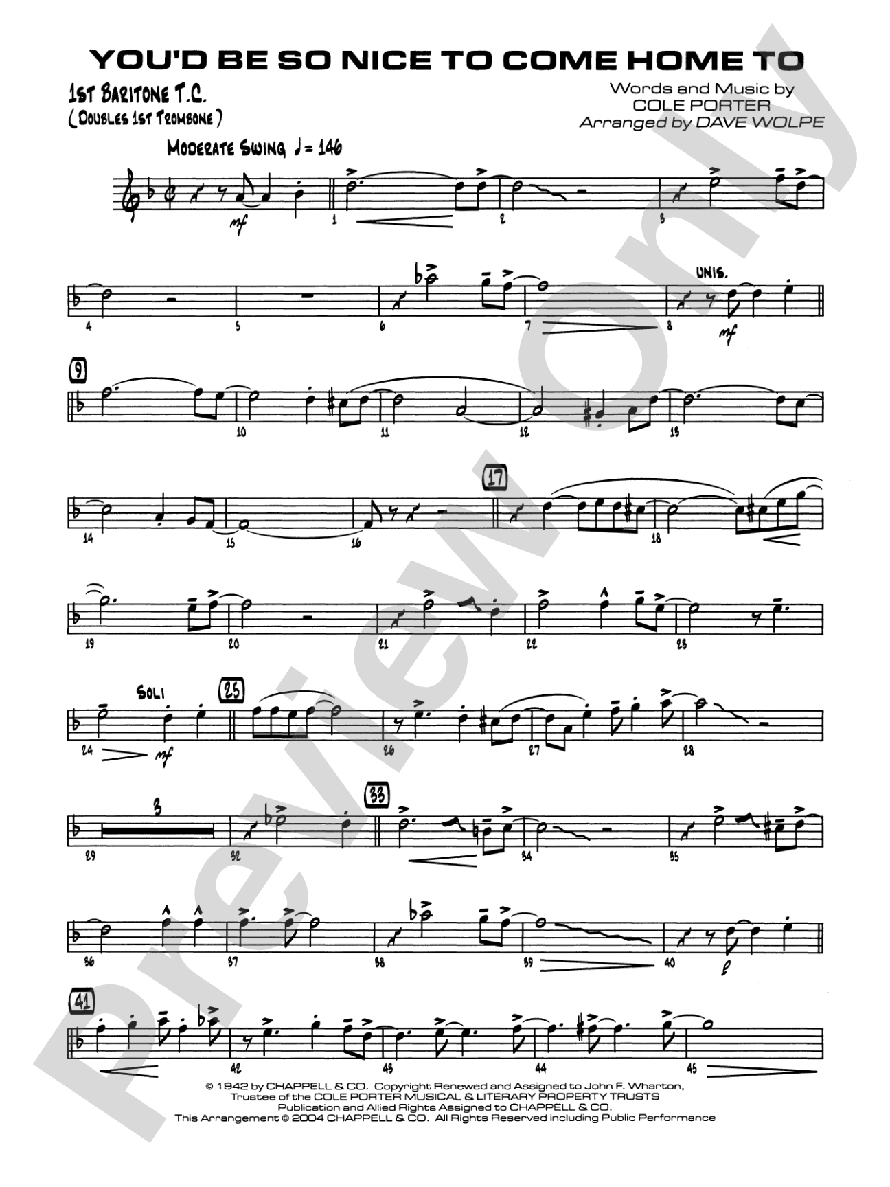You'd Be So Nice to Come Home To: Baritone T.C.