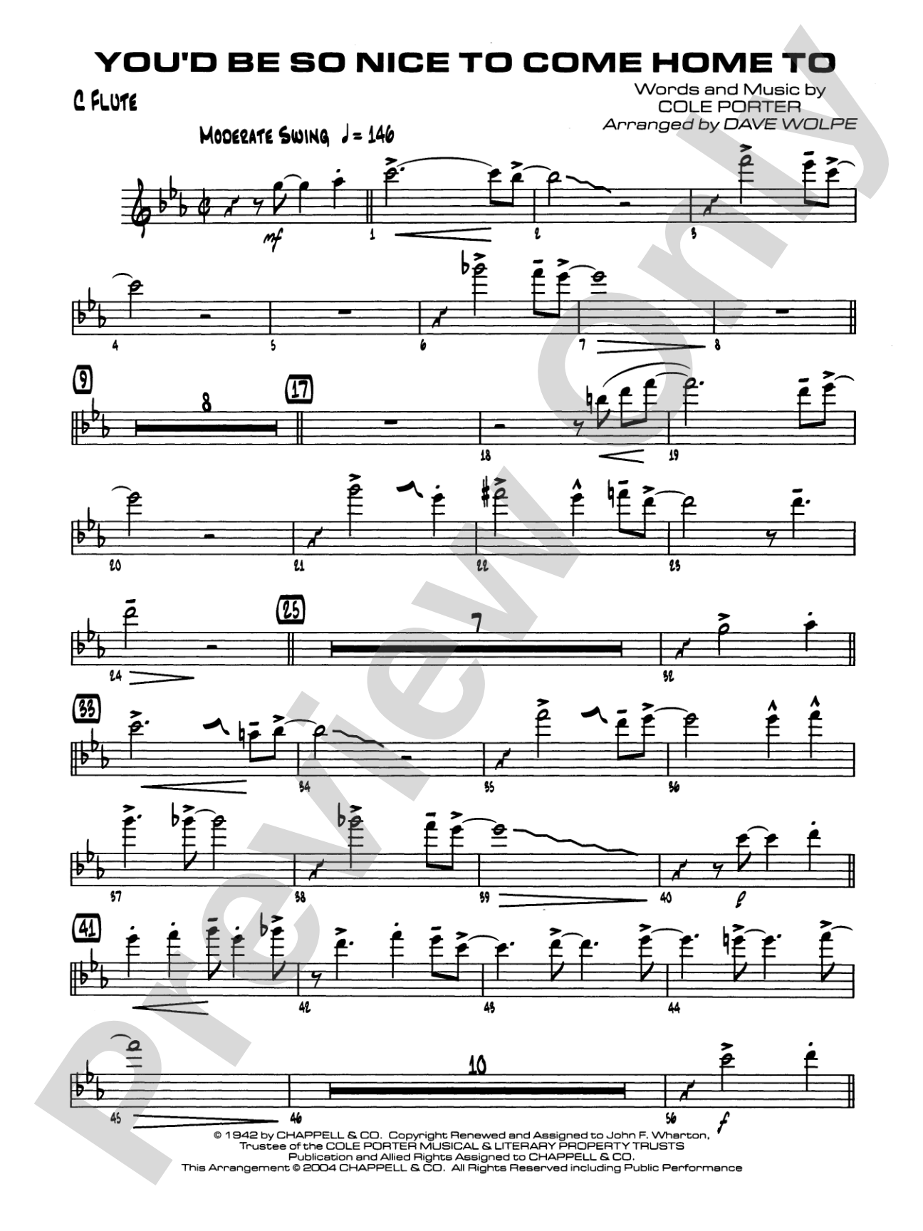 You'd Be So Nice to Come Home To: Flute