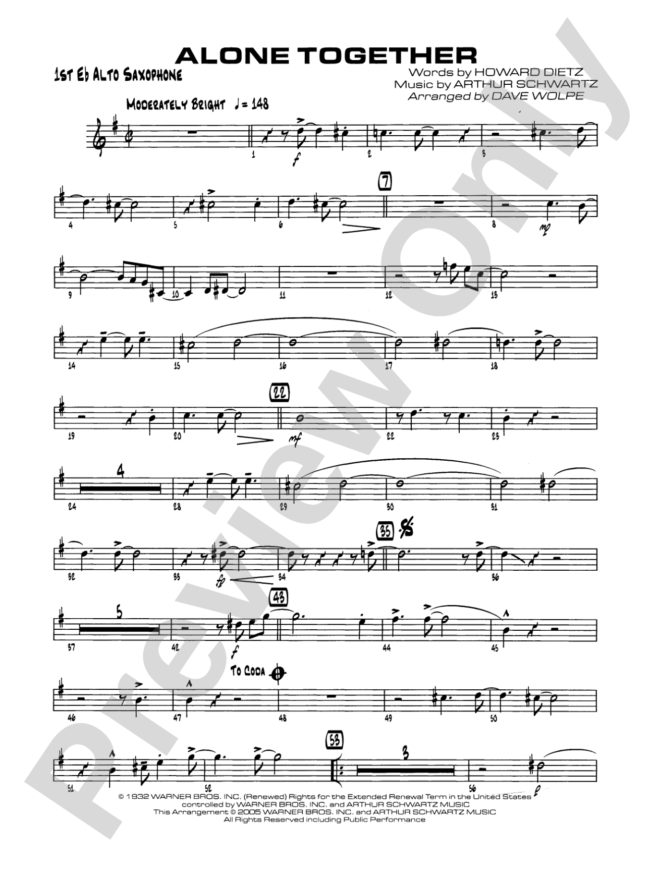 Alone Together: E-flat Alto Saxophone