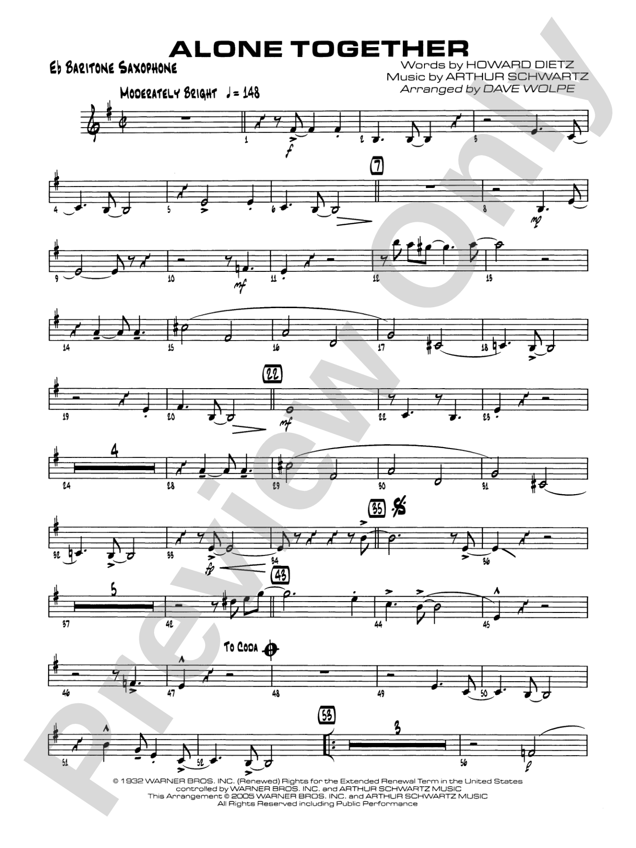 Alone Together: E-flat Baritone Saxophone