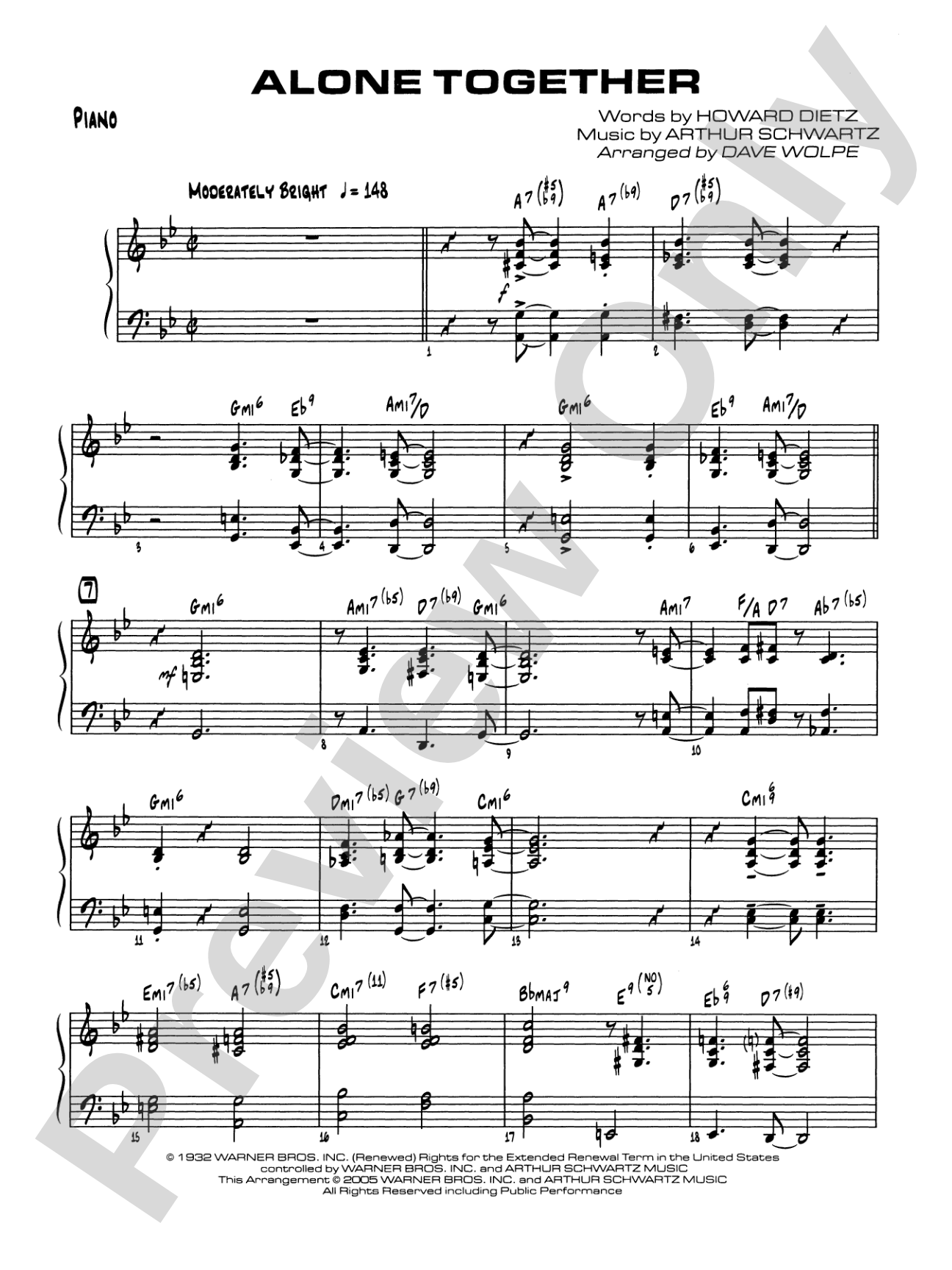 Alone Together: Piano Accompaniment