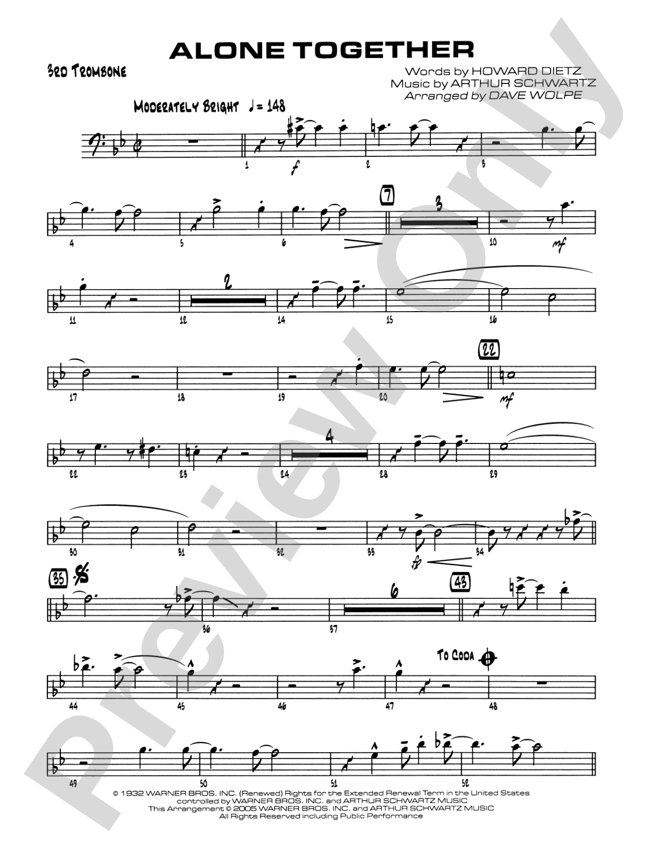 Alone Together: 3rd Trombone
