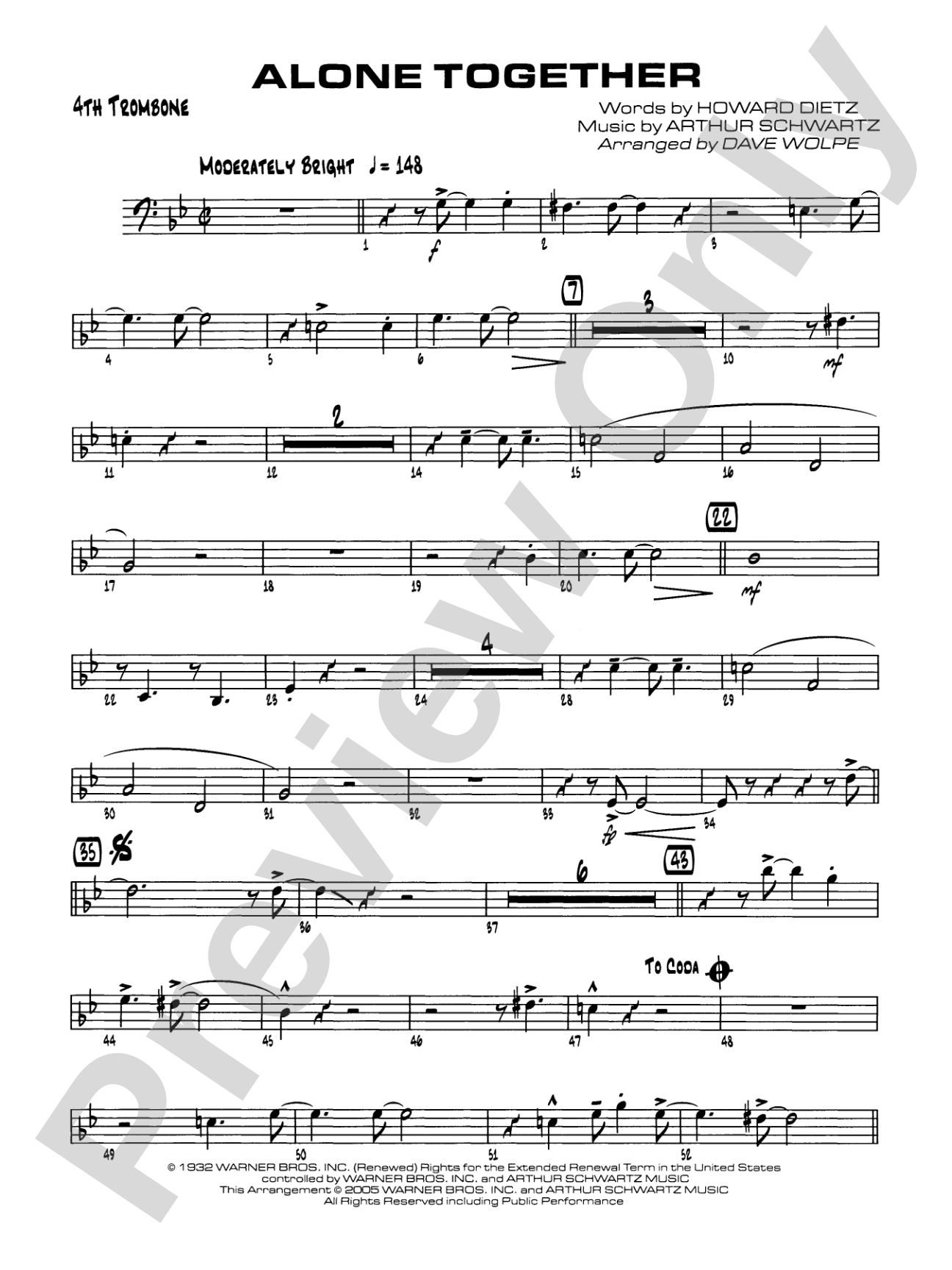 Alone Together: 4th Trombone