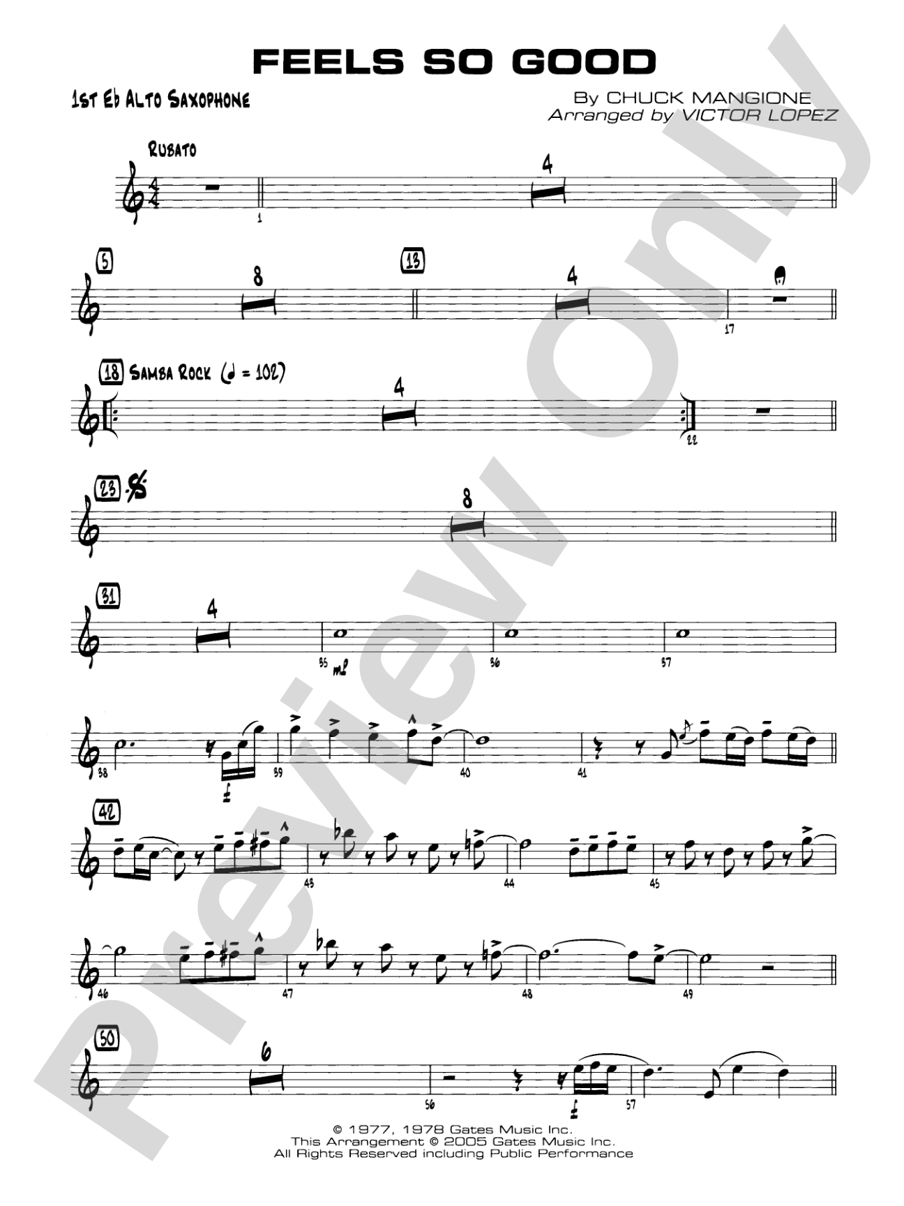 Feels So Good: E-flat Alto Saxophone