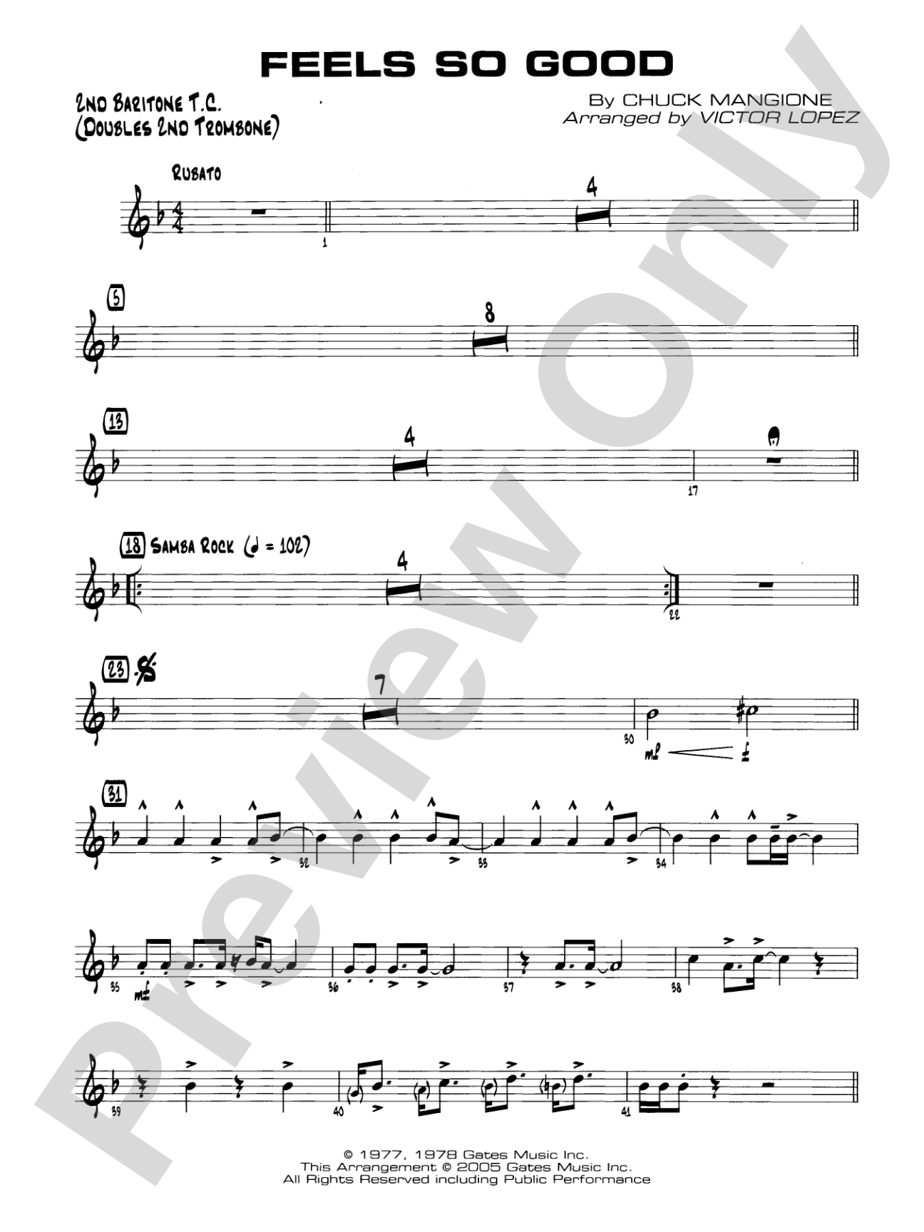 Feels So Good: 2nd Baritone T.C.