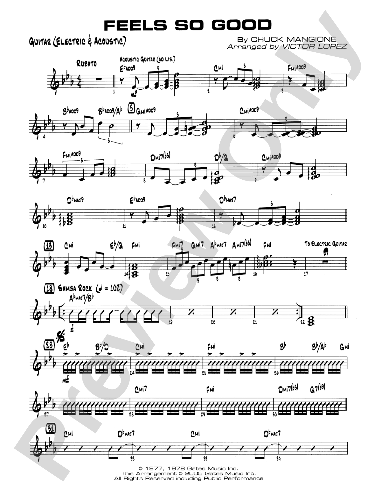 Feels So Good: Guitar