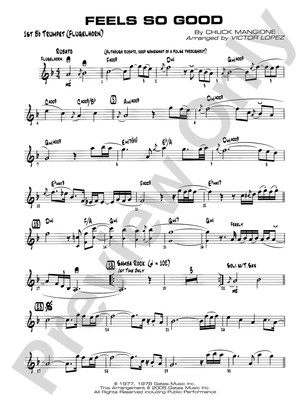 Feels So Good: 1st B-flat Trumpet