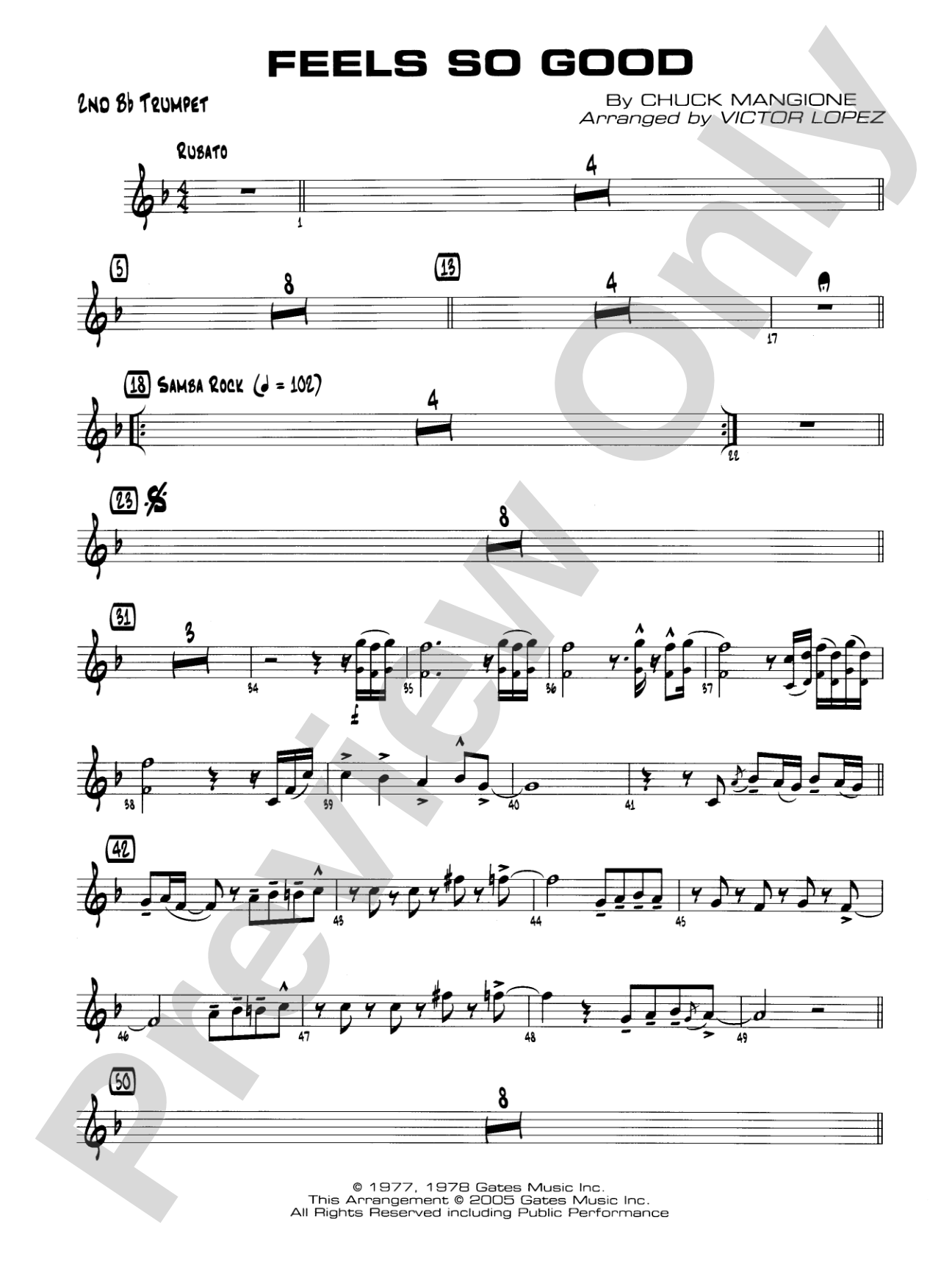 Feels So Good: 2nd B-flat Trumpet