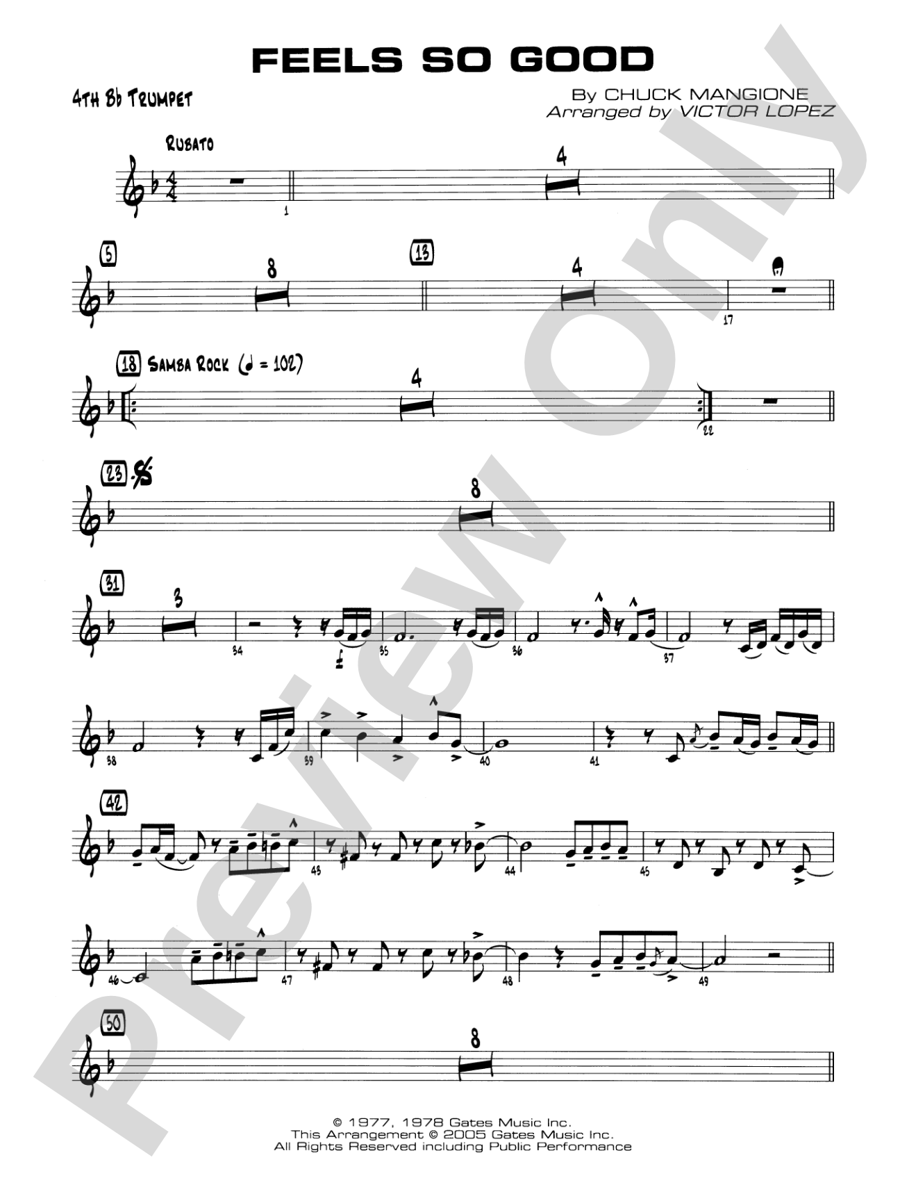 Feels So Good: 4th B-flat Trumpet