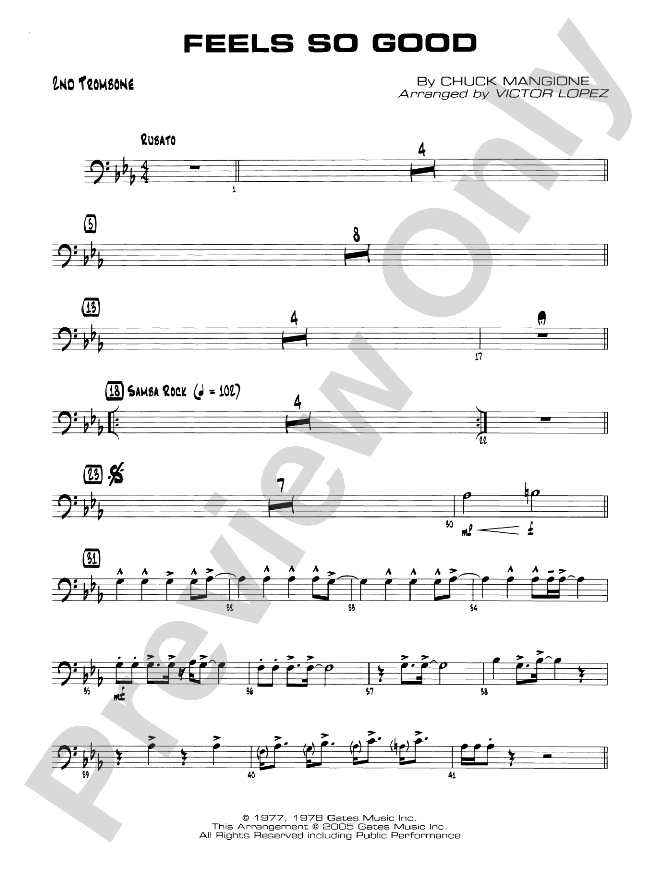 Feels So Good: 2nd Trombone